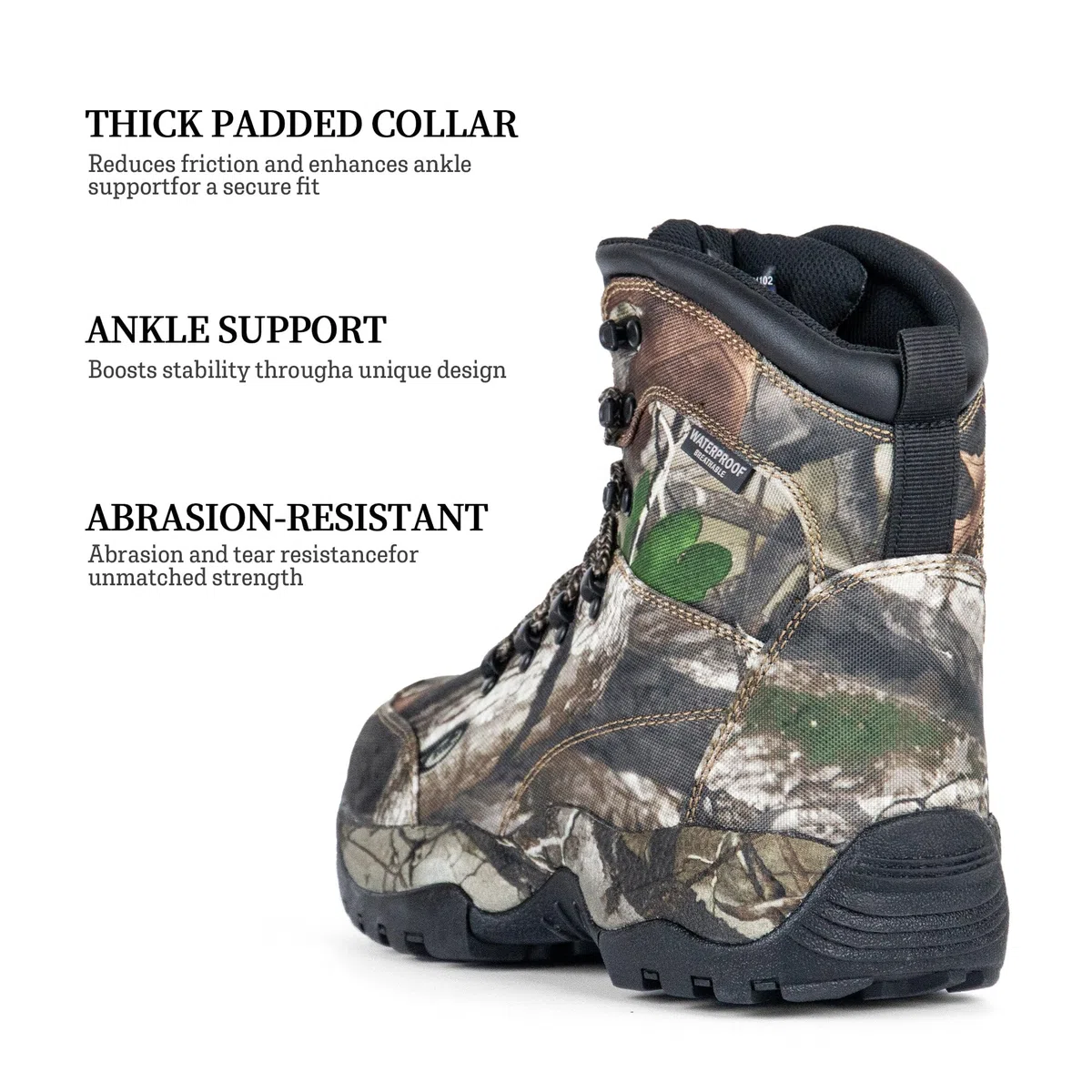 Men's Waterproof Hunting Boots, 7'' Insulated Lightweight Hiking Boot, 200g Thinsulate'