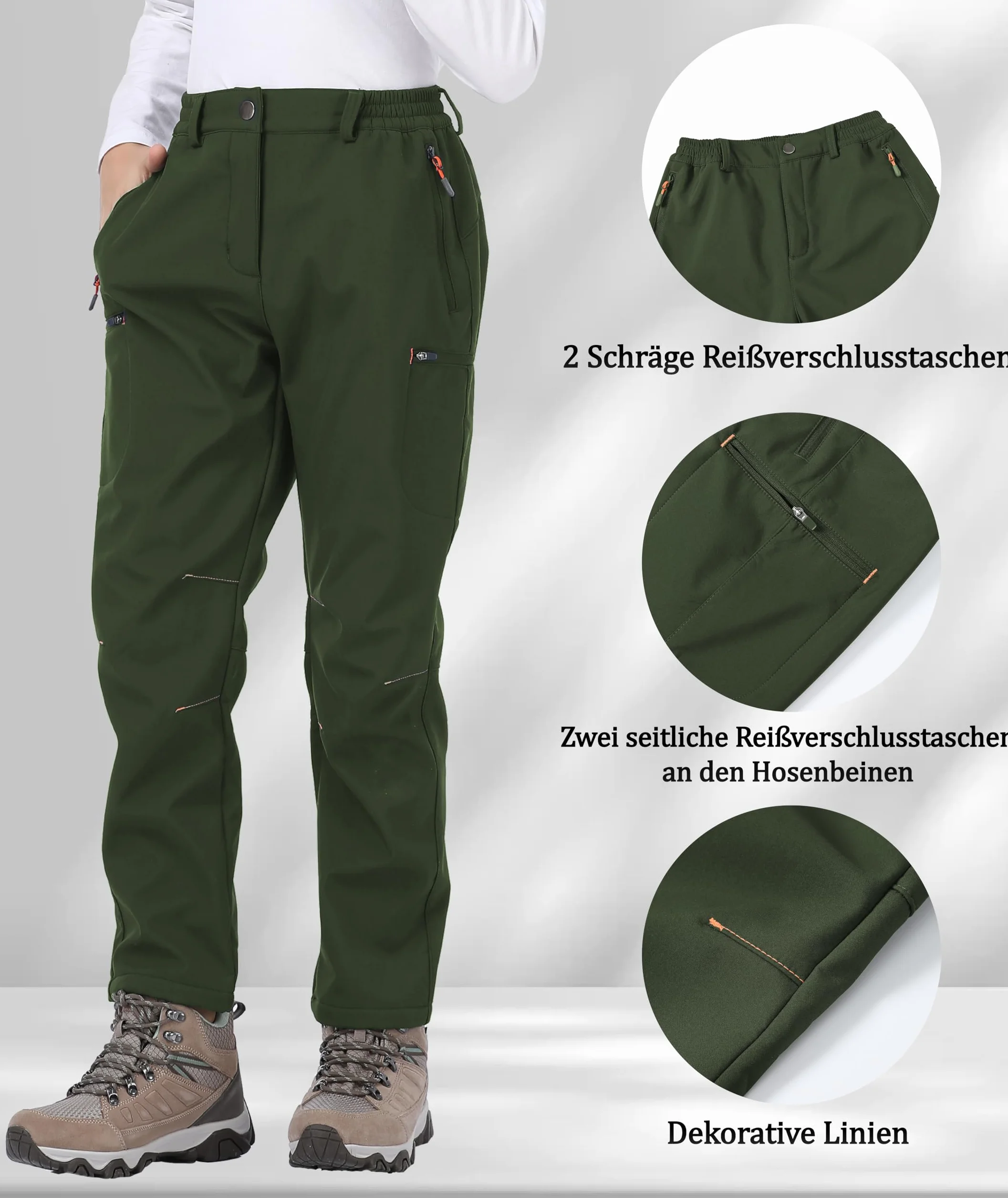 Zoofly Kinder Skihose Gefütterte Softshellhose Atmungsaktiv Winddicht Winter Schneehose Jungen Thermohose Mädchen Warm Outdoorhose Wanderhose Kinder Snowboard Hosen