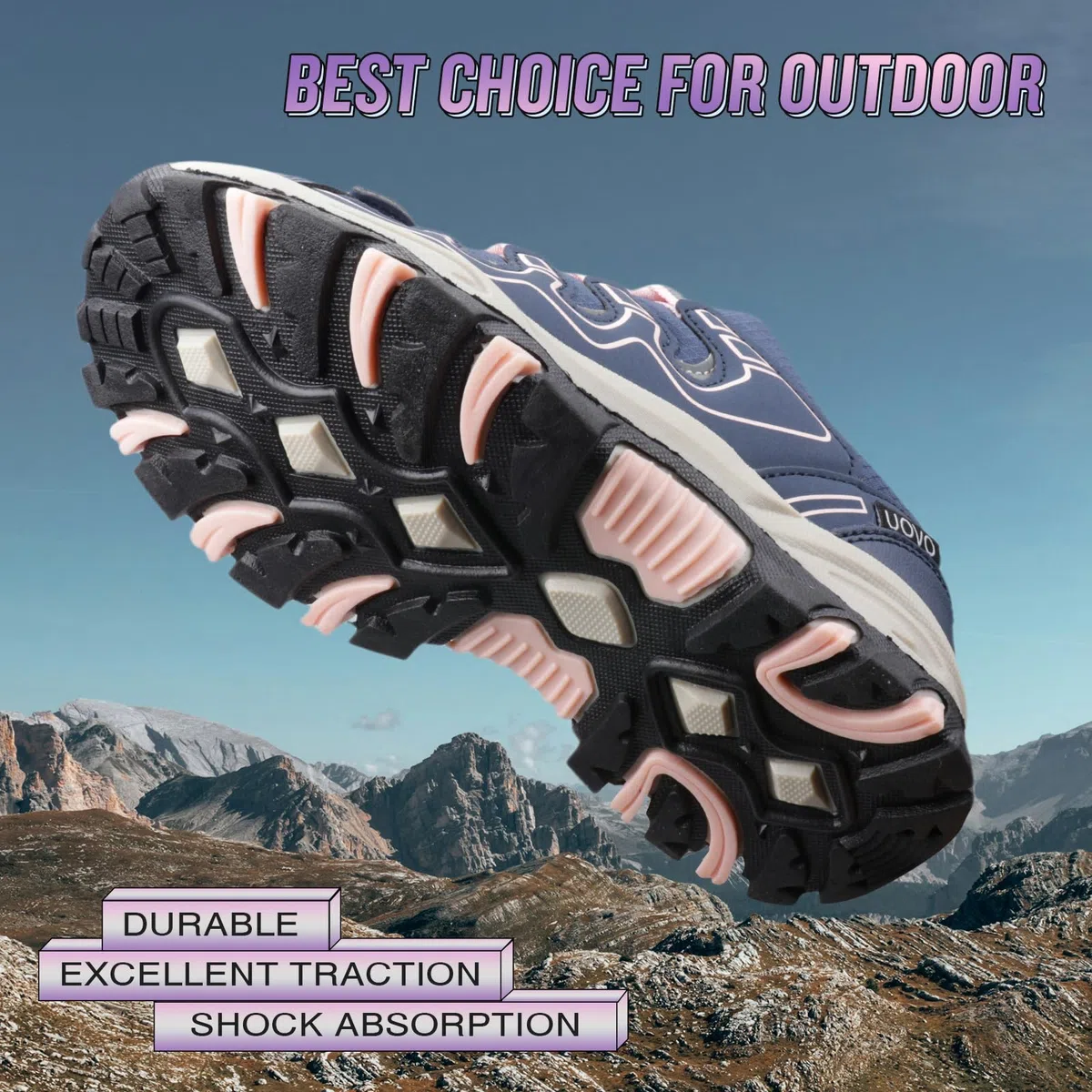UOVO Kinder Laufschuhe für Jungen und Mädchen wasserdichte Sportschuhe für draußen, Wandern, Trekking & Joggen Gr.27-40