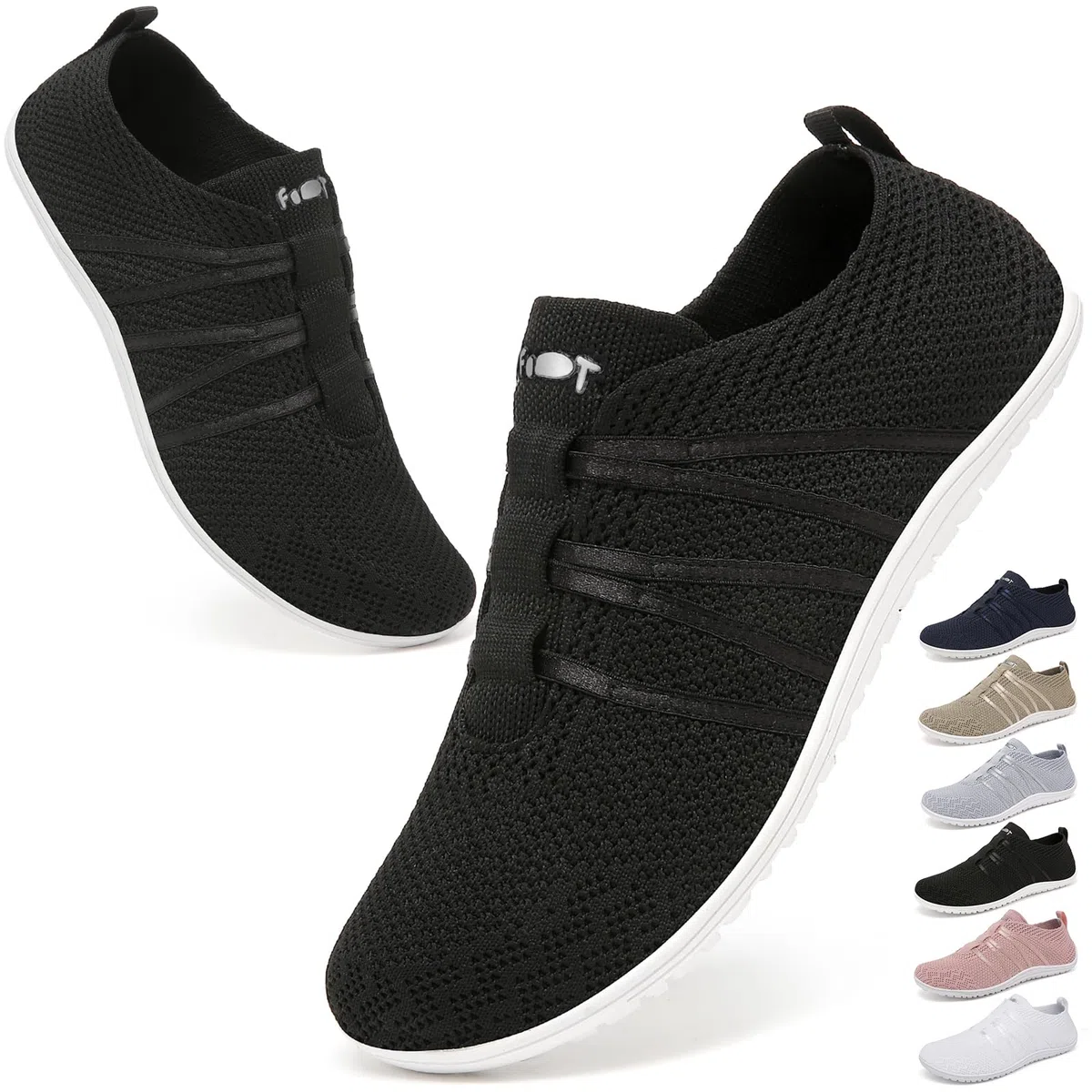 Wizshoe Barfußschuhe Damen Herren Barfuss Schuhe Bequeme Hausschuhe Slip On Sneaker Atmungsaktiv Fitnessschuhe mit Zero-Drop Solhe