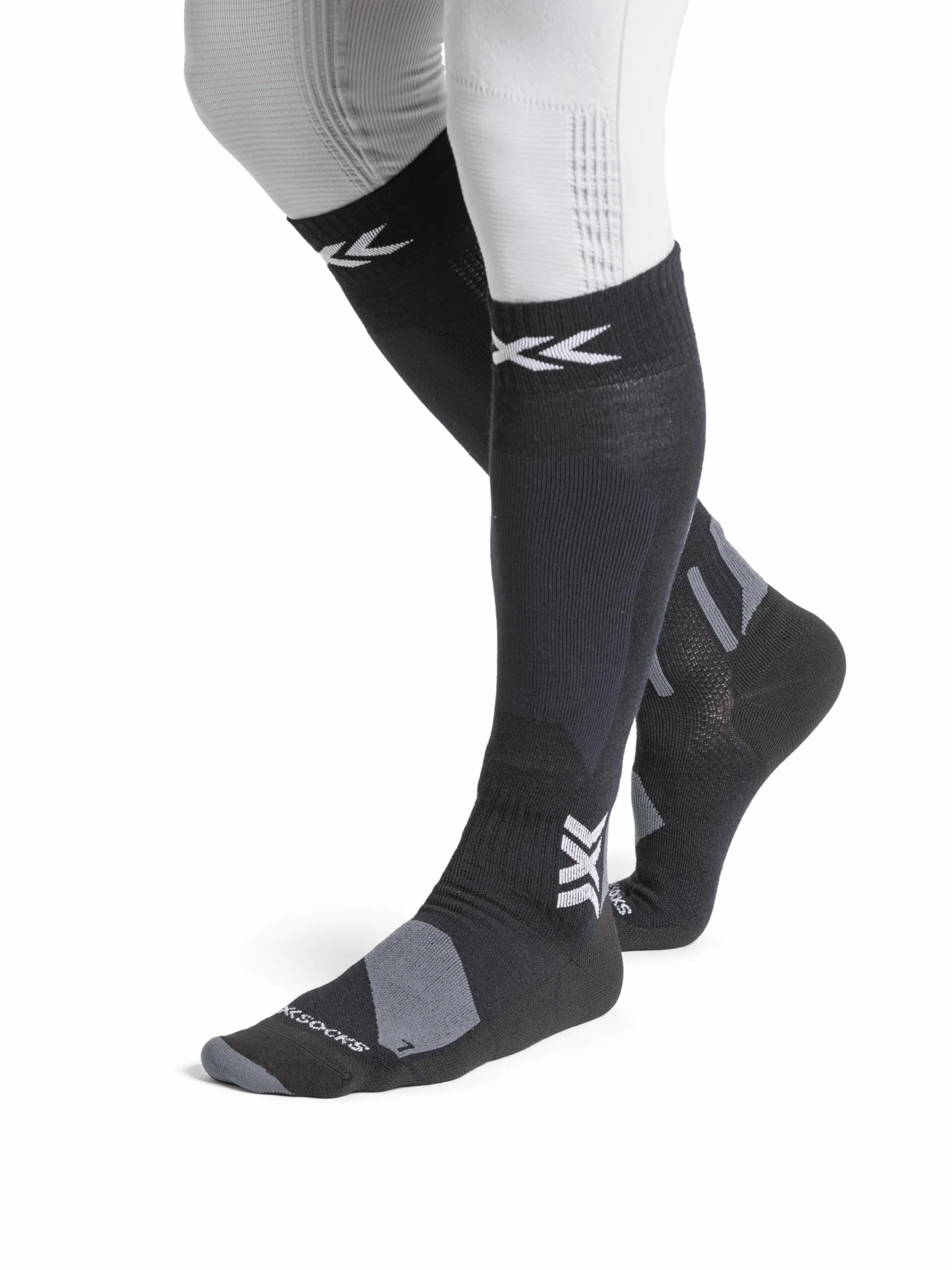 X-Socks Ski Discover Merino OTC – Merinowolle-Skisocken für Komfort & Wärme – O-Ring-Bandage für sicheren Halt & Unterstützung – Perfekt für Ski & Wintersport - Schwarz/Grau, 39-41