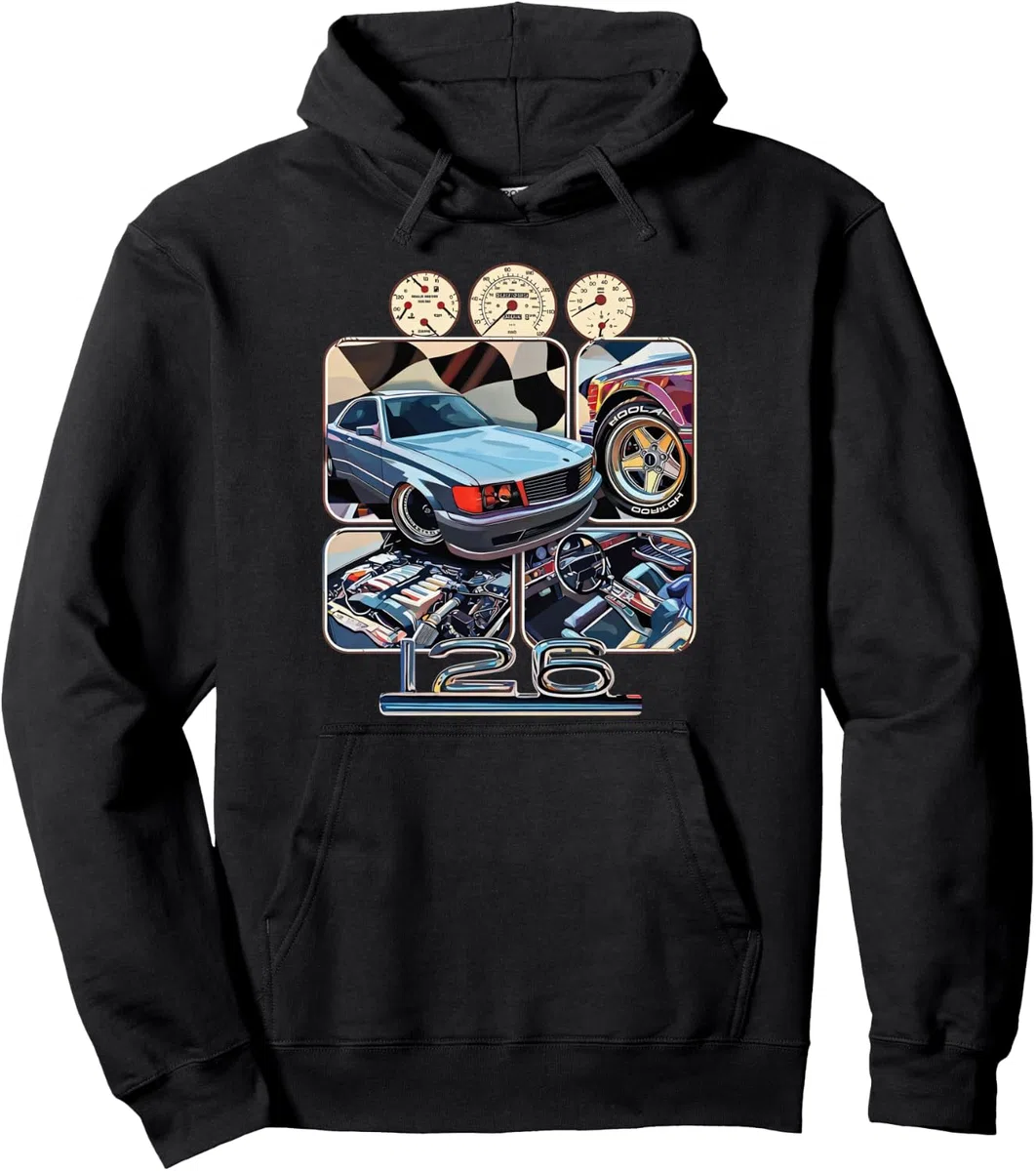 500SEC, 560SEC, 500 SEC, 560 SEC,C126,C 126,W126,W 126 Pullover Hoodie