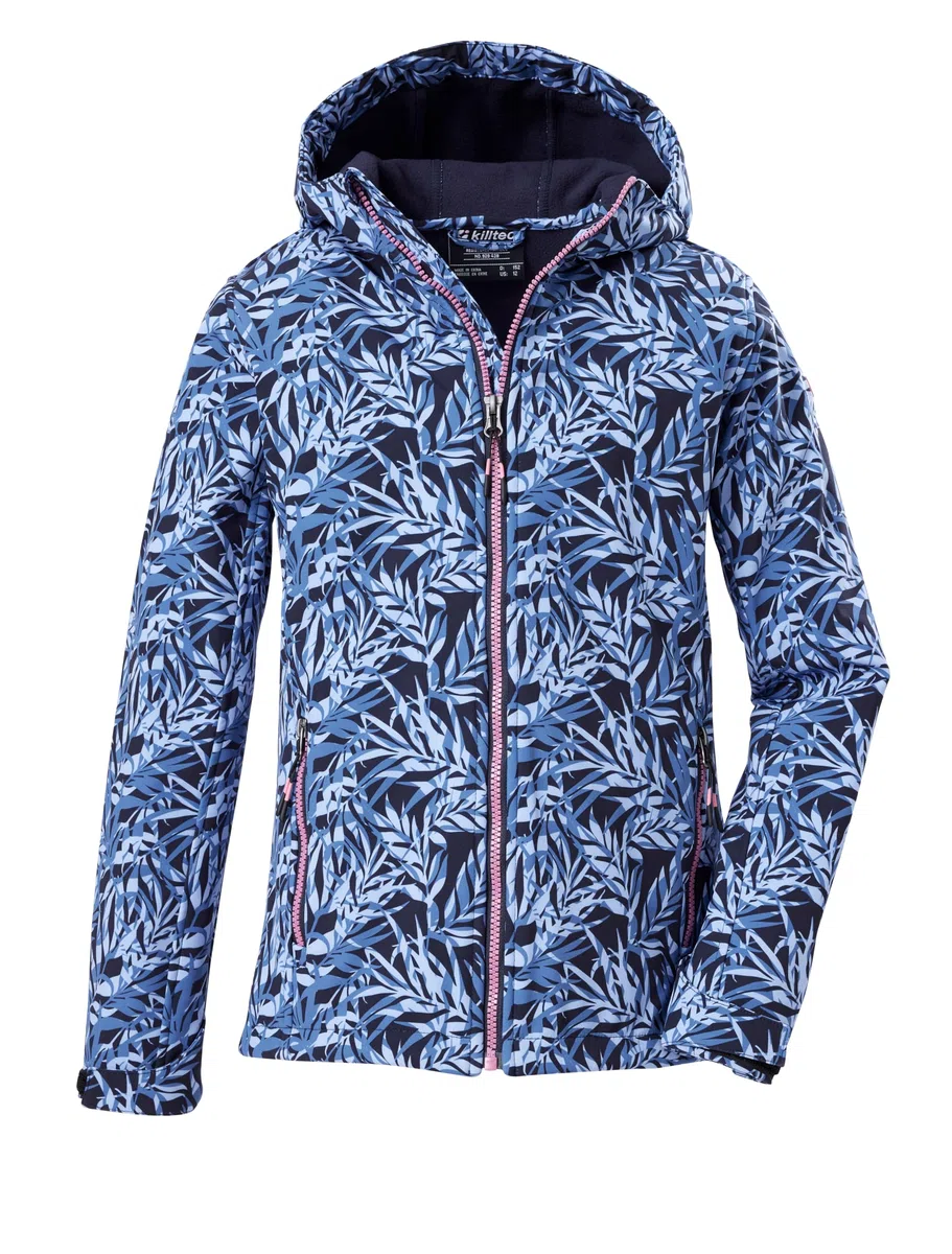 killtec Mädchen Softshelljacke/Outdoorjacke mit Kapuze Mädchen Softshelljacke Print, dunkelnavy, 128, 43200-000