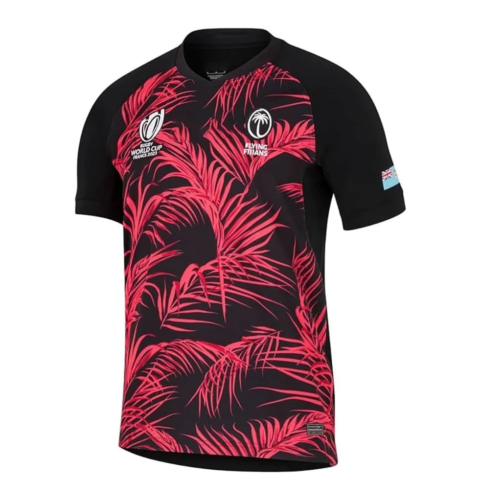 2023 World Cup RWC Fiji, Rugby-Trikot, Fußball-Trainingstrikot for Herren(SCHWARZ,XL)