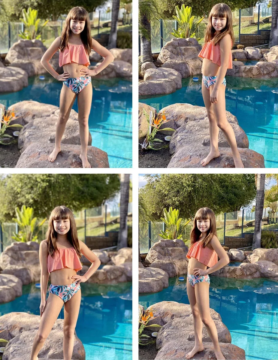 Arshiner Mädchen Bikini Set Volant Zweiteilige Badeanzüge Kinder Gerüschte Bikinislips Bademode Schwimmanzug Badebekleidung Schwimmen Badeset für Kinder 5-14 Jahre