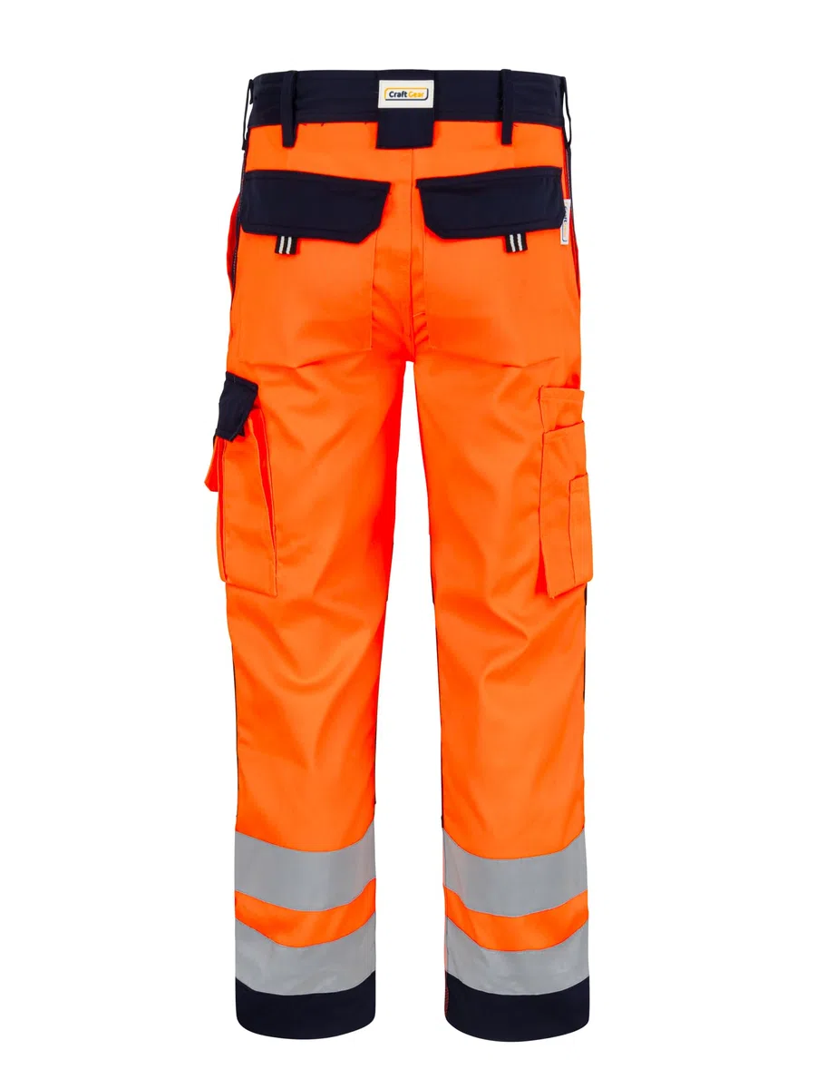 Generisch CraftGear Arbeitshose Herren - Arbeitshosen Männer Orange Verstärkt mit Cordura Knieschutz Reflektierend mit Cargo-Taschen für Handwerker Warnhose