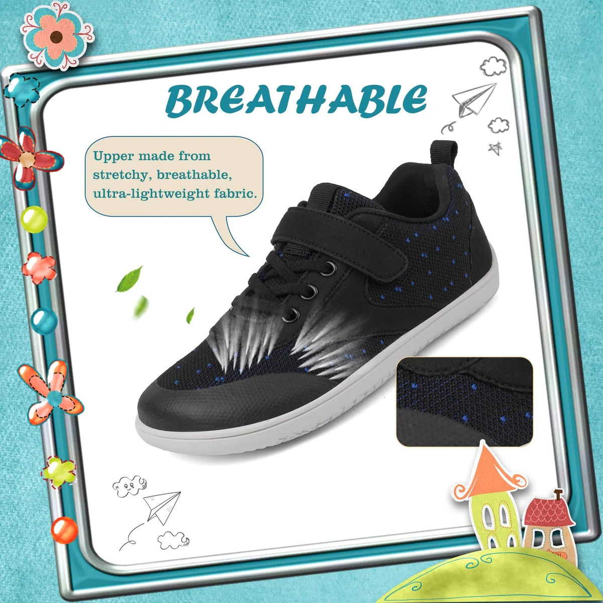 AONEGOLD Barfußschuhe Kinder Breite Zehenbox Jungen Mädchen Atmungsaktiv rutschfest Comfortable Hausschuhe Traillaufschuhe Outdoor Walking Schuhe