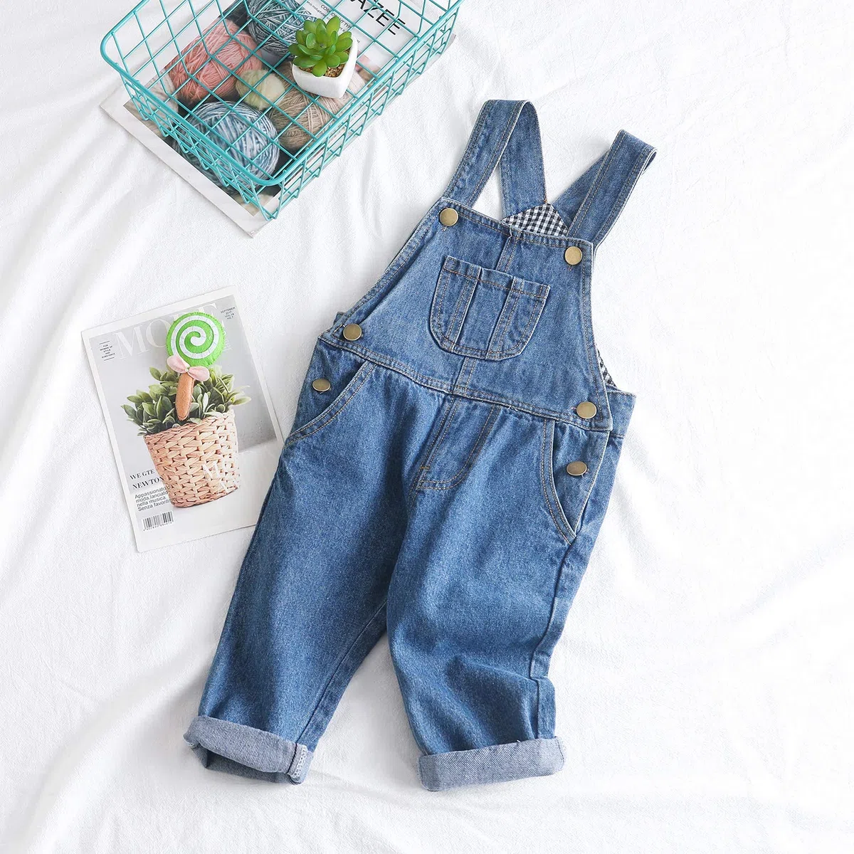 KIDSCOOL SPACE Baby Boy Girl Jean Overalls,Kleinkind zerrissene Denim süße Arbeitskleidung