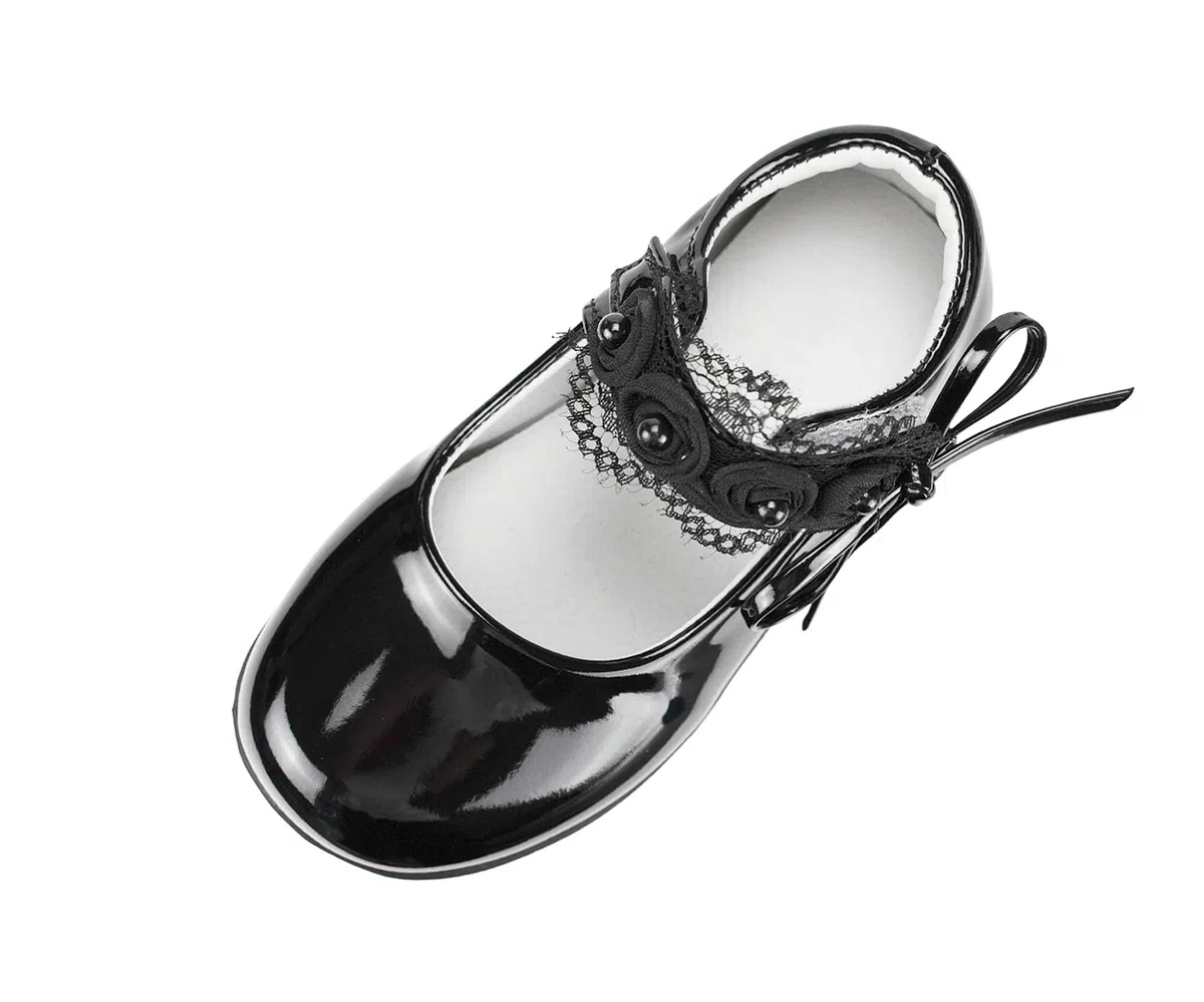 Mary Jane elegante Schuhe für Mädchen, flache Ballerinas mit Schleife aus Spitze, für Hochzeit, Party, Aktivität, Schule