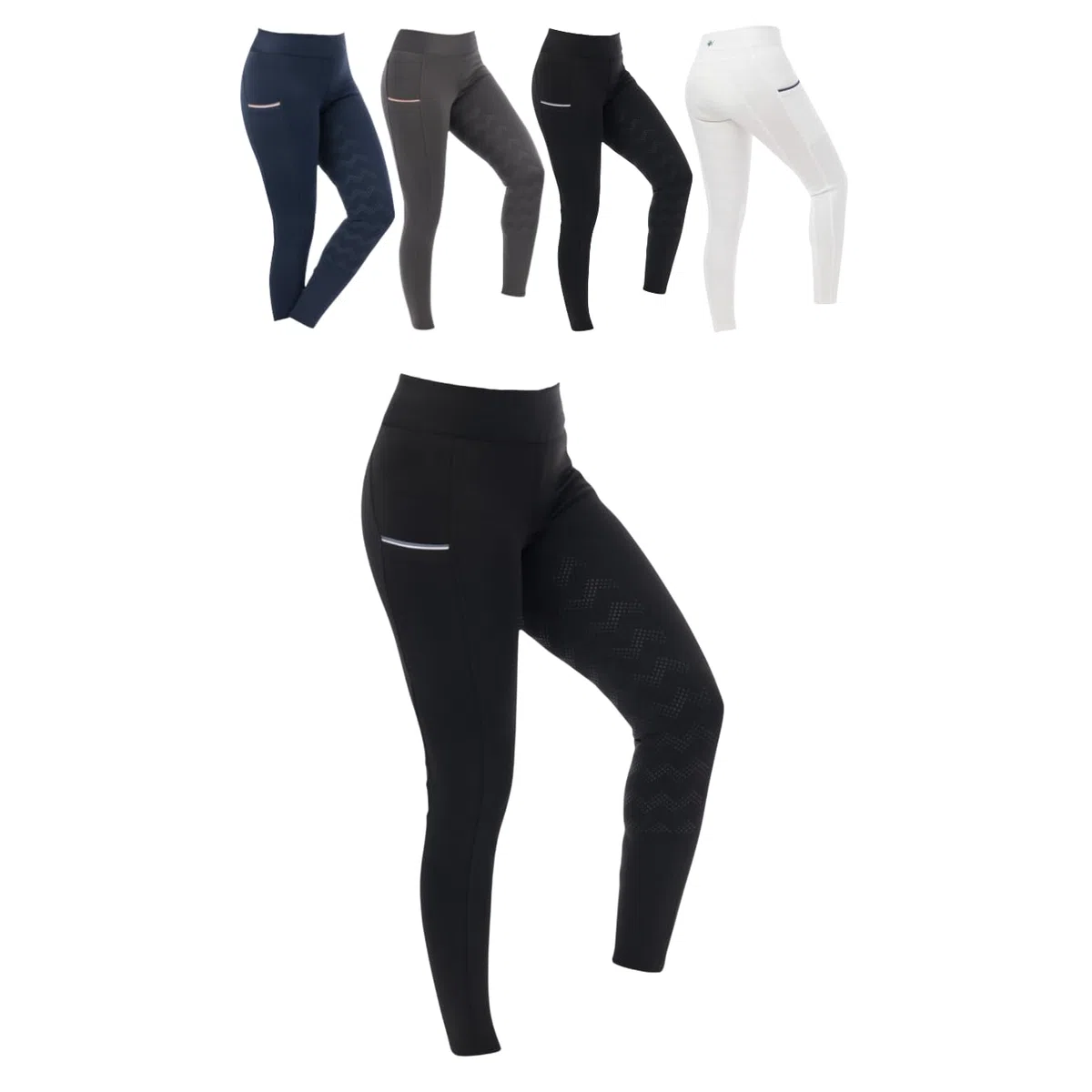 Riding World - Reitleggings für Mädchen Agadir | Leggings zum Reiten | Reithose mit Silikon-Vollbesatz & breitem Bund | Reiterhose mit 2 Handytaschen | Reitbekleidung in Schwarz | Größe 152