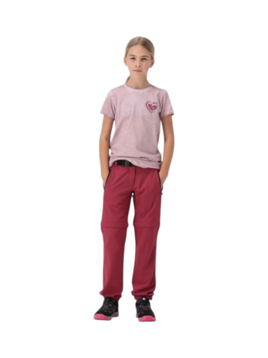 CMP Mädchen Zip Off Stretch Hose mit Gürtel und Dry Function Gr. 128 | Schnelltrockend, 4-Wege-Stretch-Material für volle Bewegungsfreiheit, Zip off: lange Hosen in Shorts umwandelbar