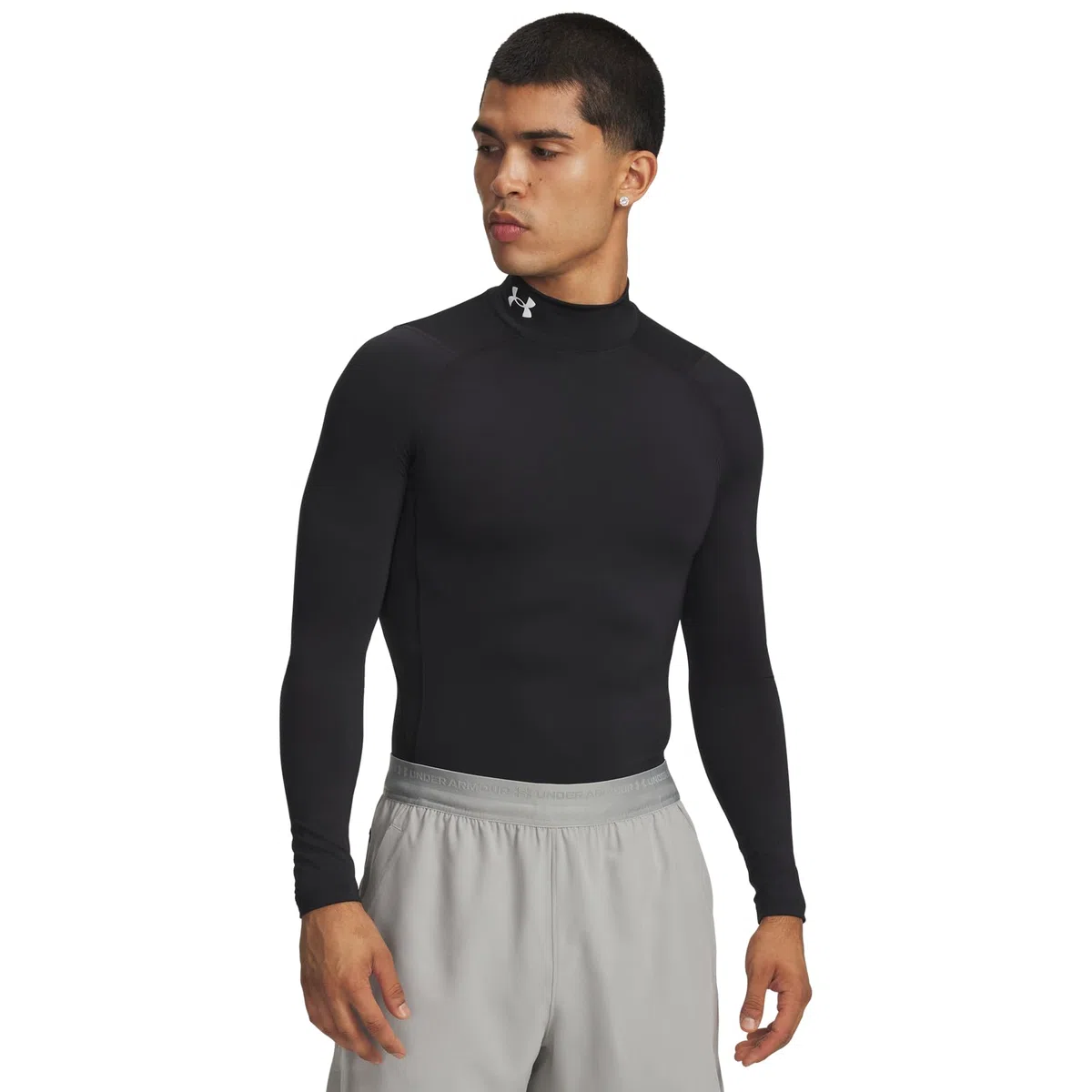 Under Armour Baselayer HG Comp Mock Longlseeve T-Shirt Weiß Herren