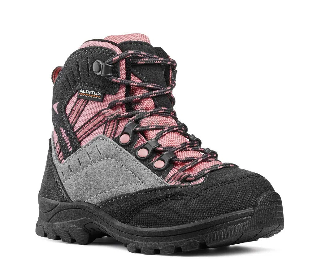 Alpina Wanderschuhe, Wanderstiefel für Mädchen in pink/grau mit Rutschfester Sohle
