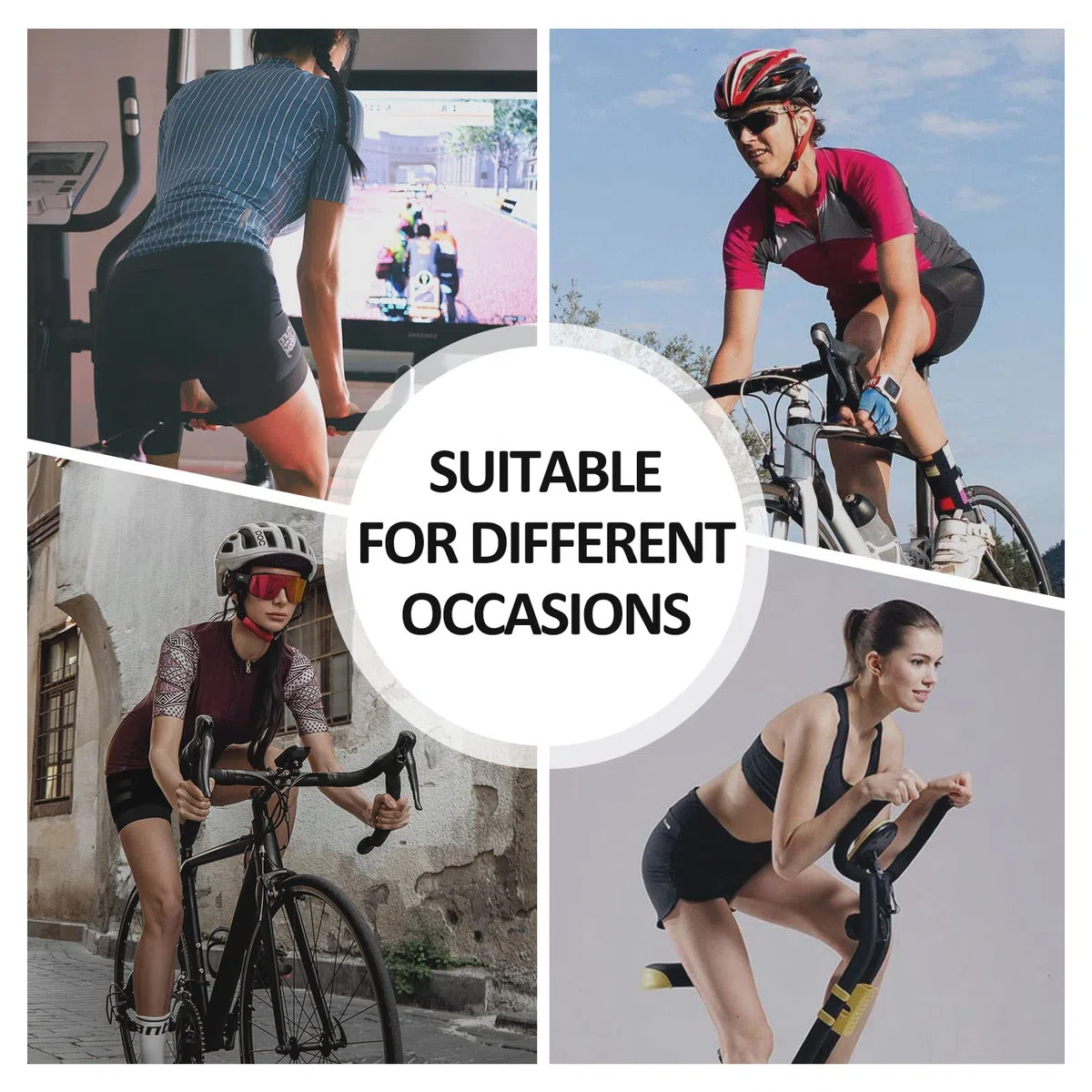Santic Fahrradröcke Skorts 2 in 1 Kurze Damen Fahrradhose mit Gepolsterte hoher Bund Hosenrock Rock Shorts Sitzpolster Radlerrock