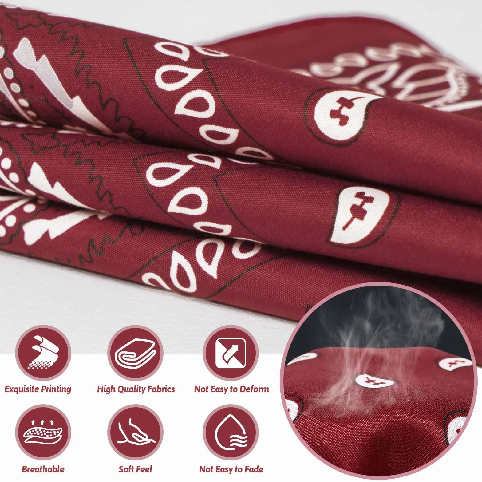 AWUMBUK Bandana Damen & Herren 12 Stück – Atmungsaktives Dreieckstuch Kopftuch, Halstuch Motorrad und Paisley Tuch – Vielseitig für Western-Party, Cowboy-Outfit und Sommer Sport (55 x 55 cm)