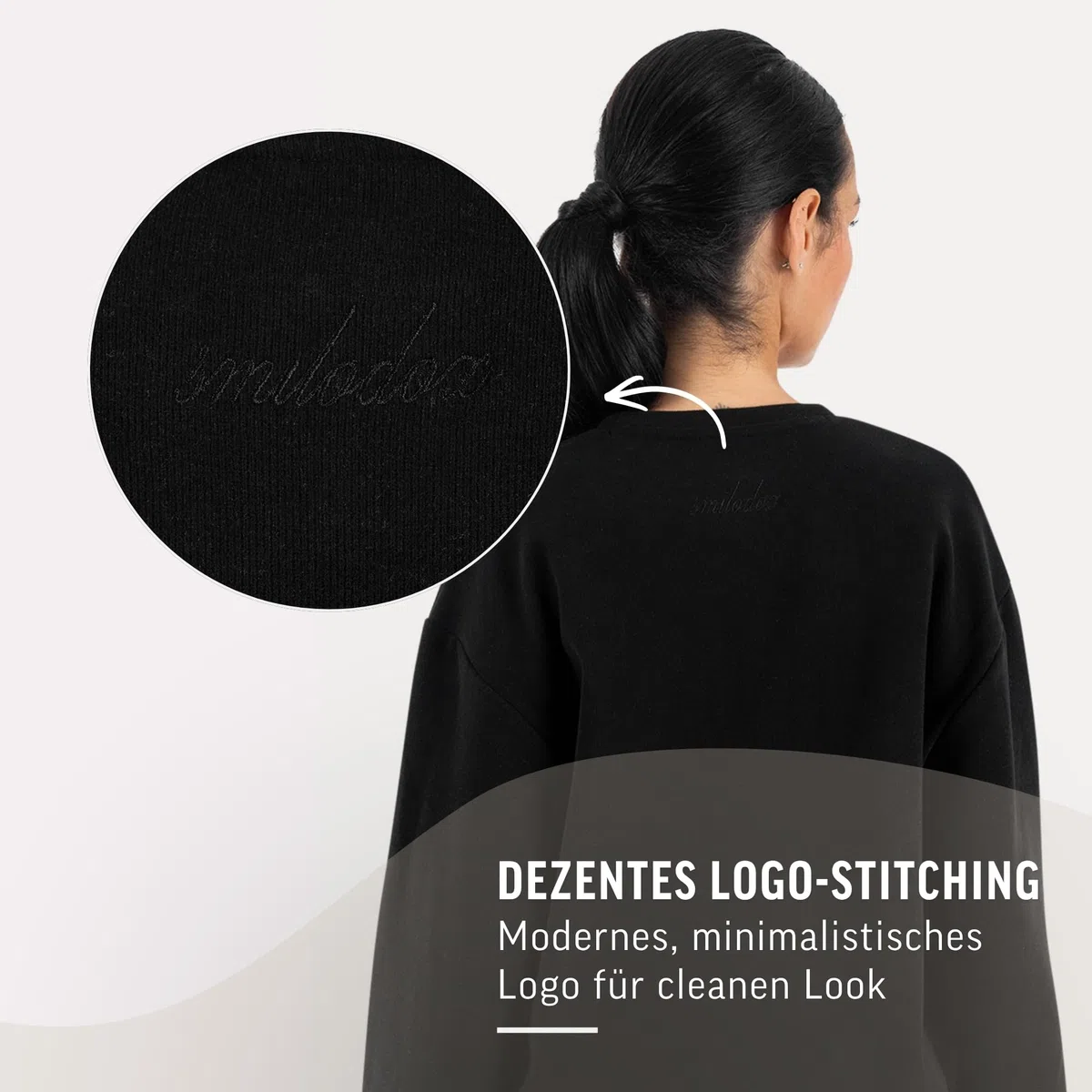 SMILODOX Longsleeve Damen Sirel Oversize Fit, Langarmshirt, Sport Oberteil mit minimalistischem Design, Rundhalsausschnitt, Dezentes Logo-Stitching, Lässige Silhouette, für Gym & Freizeit