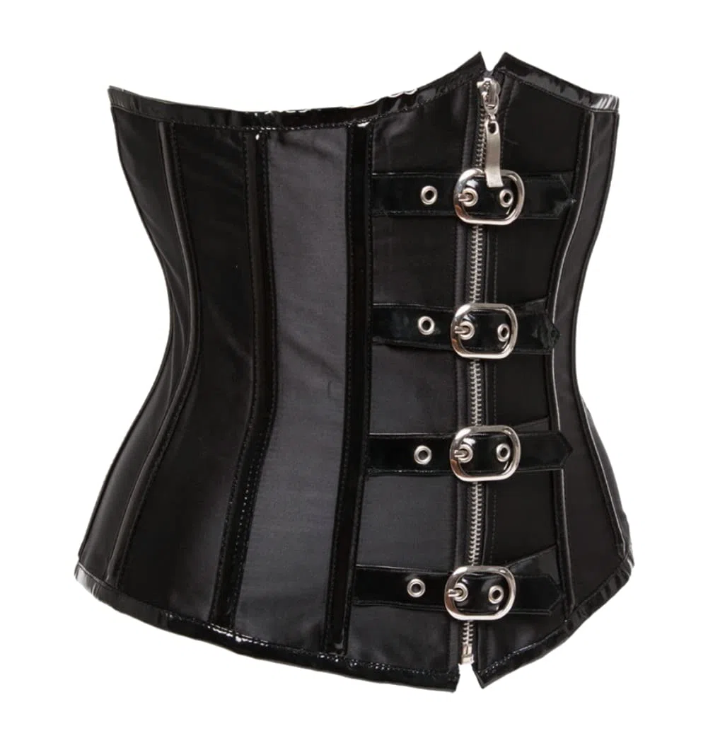 KUOSE Damen Kunstleder Unterbrust Taillen Corsage Korsett Steampunk Dessous