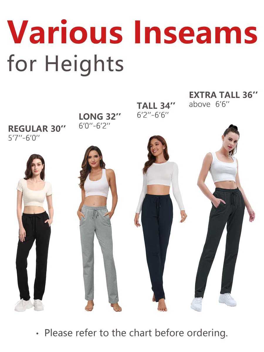 Sevego Tall Jogginghose Damen 76/81/86cm Sporthose Lang Baumwolle Yogahose Freizeithose Gerades Bein Trainingshose Sweatpants mit Taschen