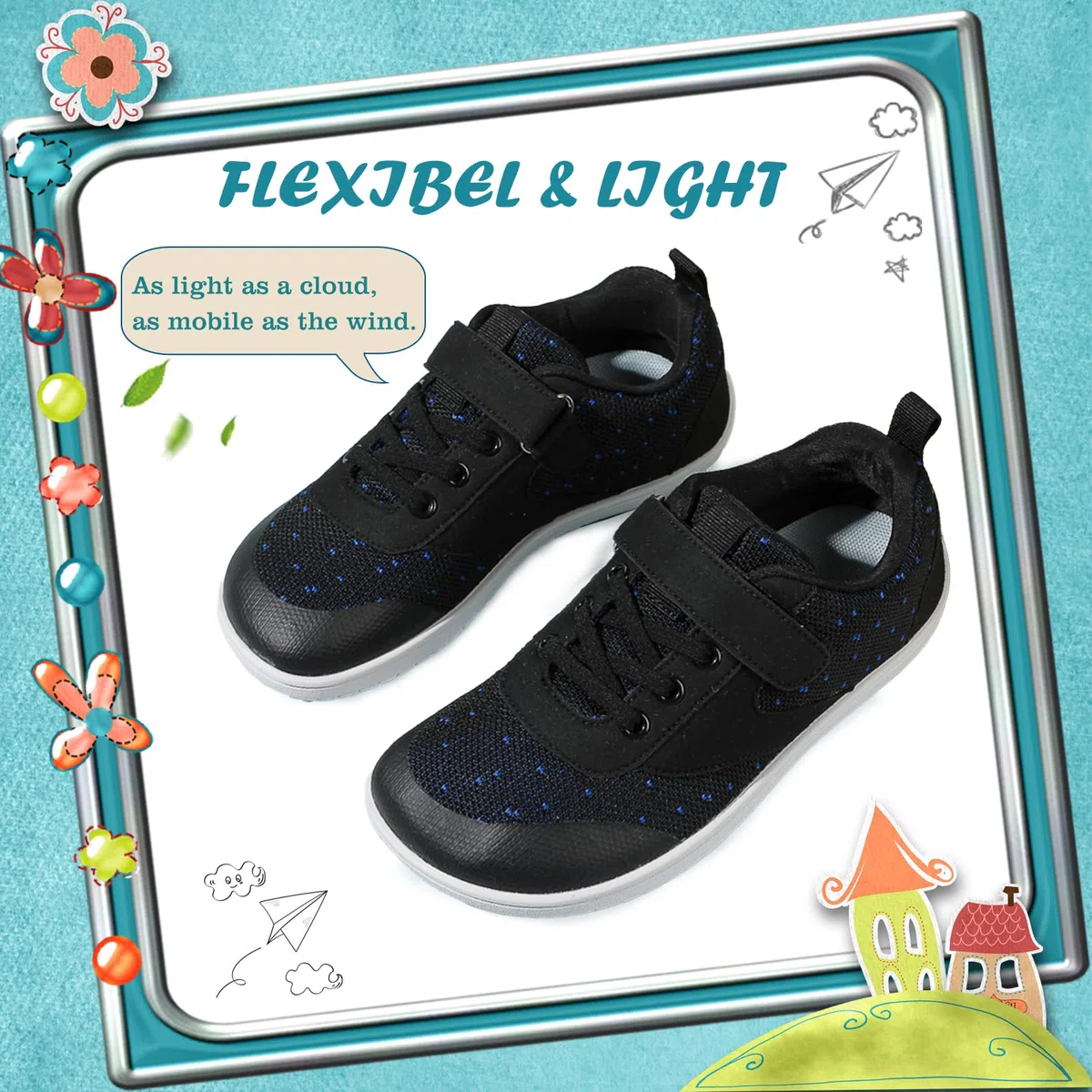AONEGOLD Barfußschuhe Kinder Breite Zehenbox Jungen Mädchen Atmungsaktiv rutschfest Comfortable Hausschuhe Traillaufschuhe Outdoor Walking Schuhe