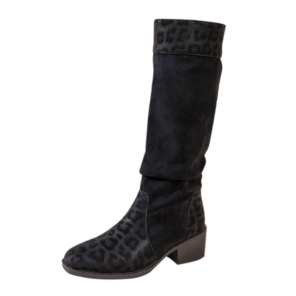 Generisch Kniehohe Stiefel Damen Mit Blockabsatz Langschaft Boots Herbststiefel - Herbst Winter Elegant Damenstiefel Schlupfstiefel Bequem Warmes Winterstiefel Winterboots Knee High Stiefel
