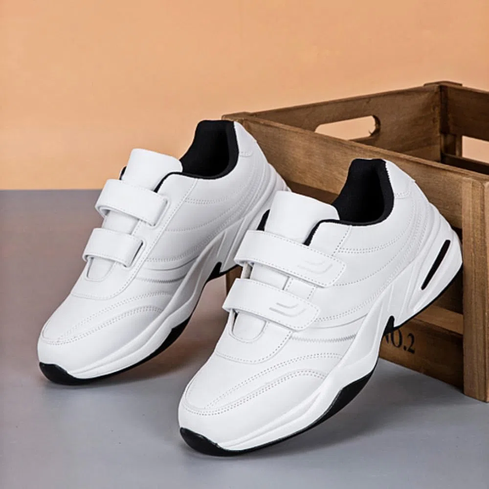 Sneaker Herren Klettverschluss Sportschuhe Fitnessschuhe Dämpfung Laufschuhe Freizeitschuhe Straßenlaufschuhe Turnschuhe Atmungsaktive Trainers Outdoor Fitness Gym