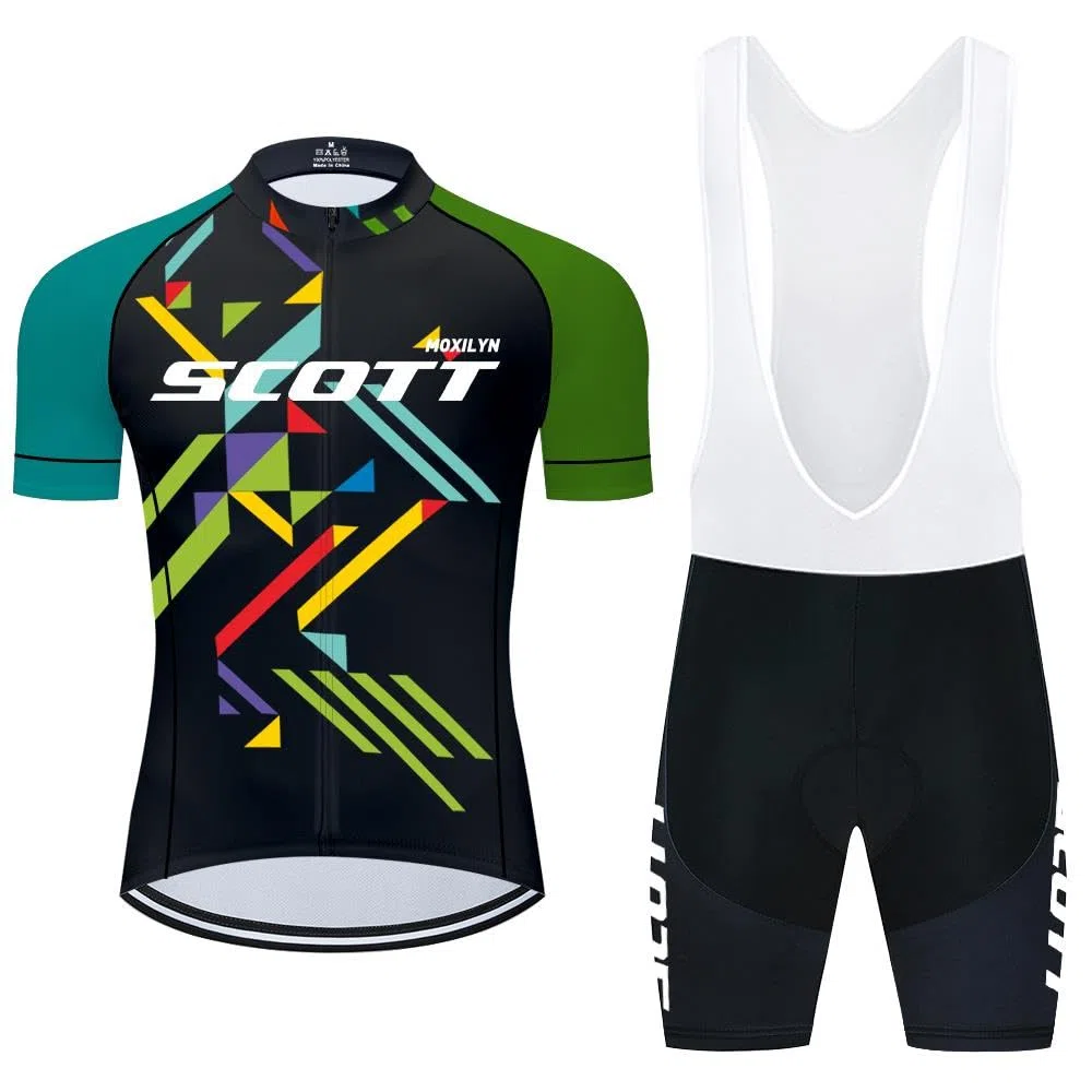 Moxilyn Fahrradtrikot Kurzarm Set für Herren Radtrikot T Shirt Radsport Radtrikot Set Fahrrad Trikot Kurzarm+Radhose mit 4D Gel,Ursprüngliche Gaze Radjacke und Radhose,MTB Radtrikot, XXL