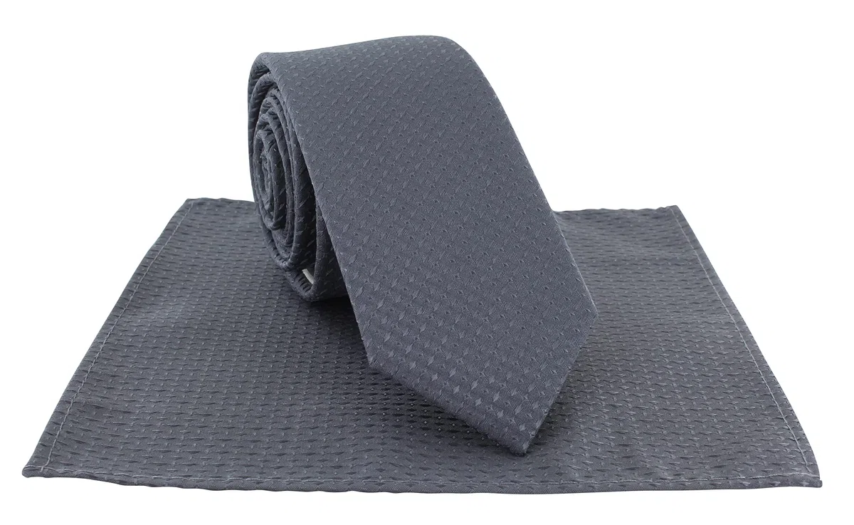 Set aus Krawatte und Einstecktuch für Jungen, halbeinfarbig