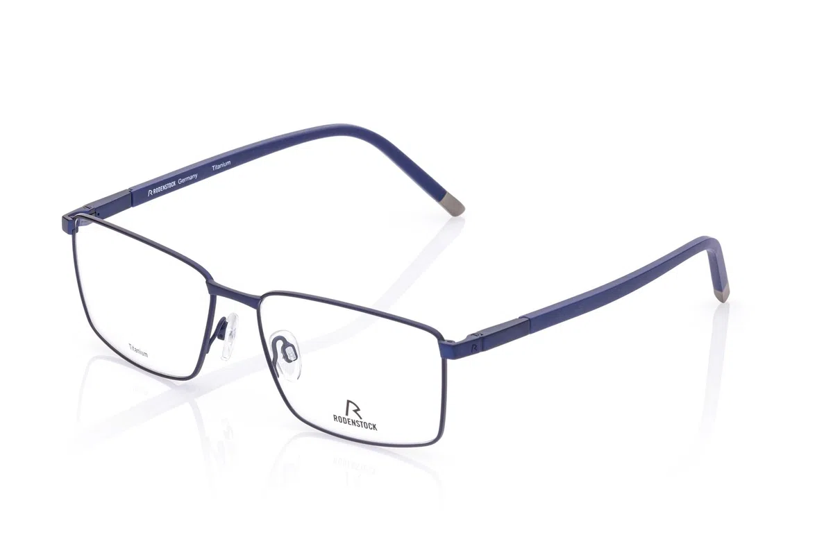 Rodenstock Brille mit Sehstärke für Herren optional mit Sonnenbrillentönung oder Blaulichtfilter, Quadratisch, gefertigt aus Metall & Kunststoff (inklusive Brillenetui)