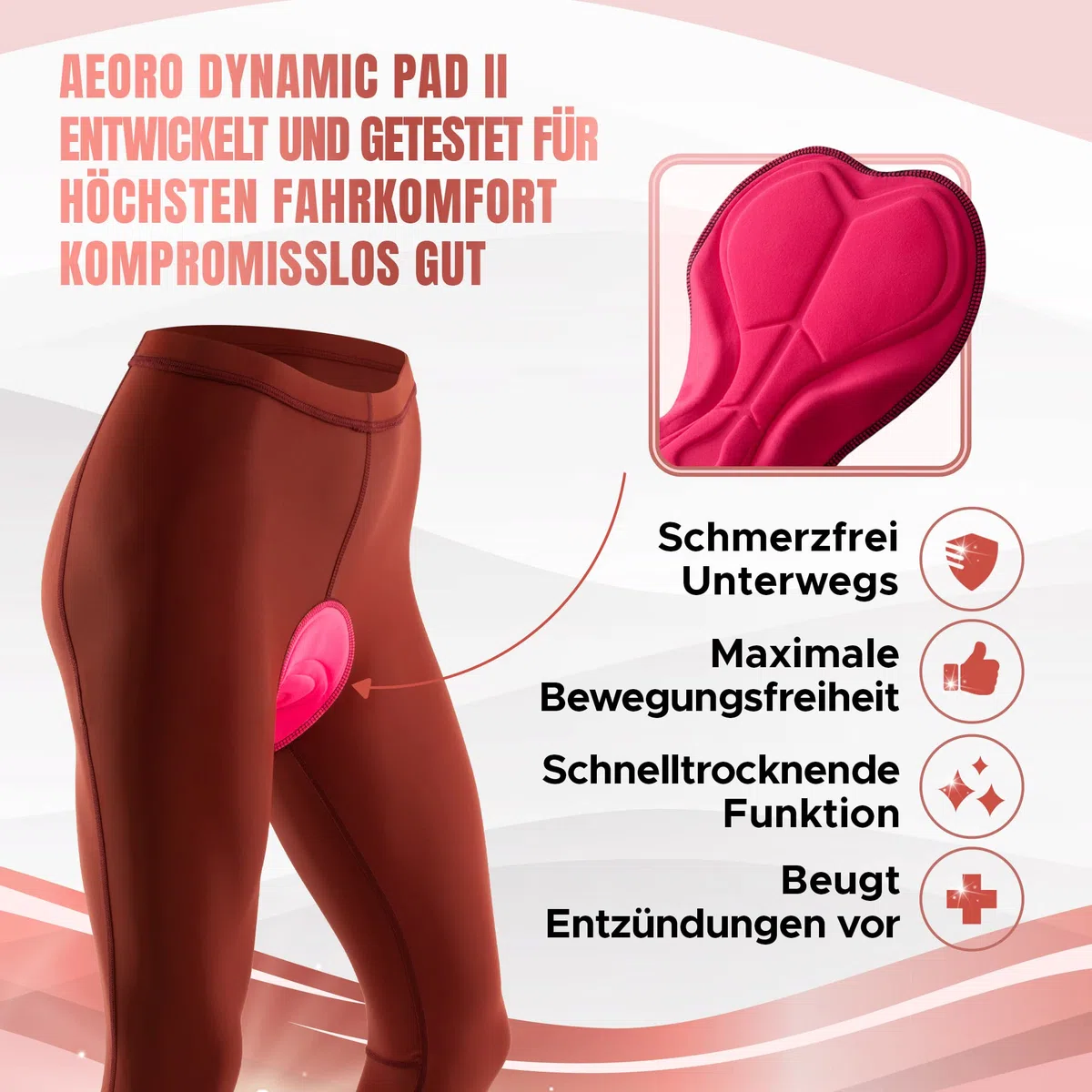 Fahrradhose Damen Lang - Sportlich, Stylisch und Bequeme Radhose - Gut Aussehen und Aktiv Sein Radlerhose - Vermeide Schmerzen Mit Sitzpolsterung