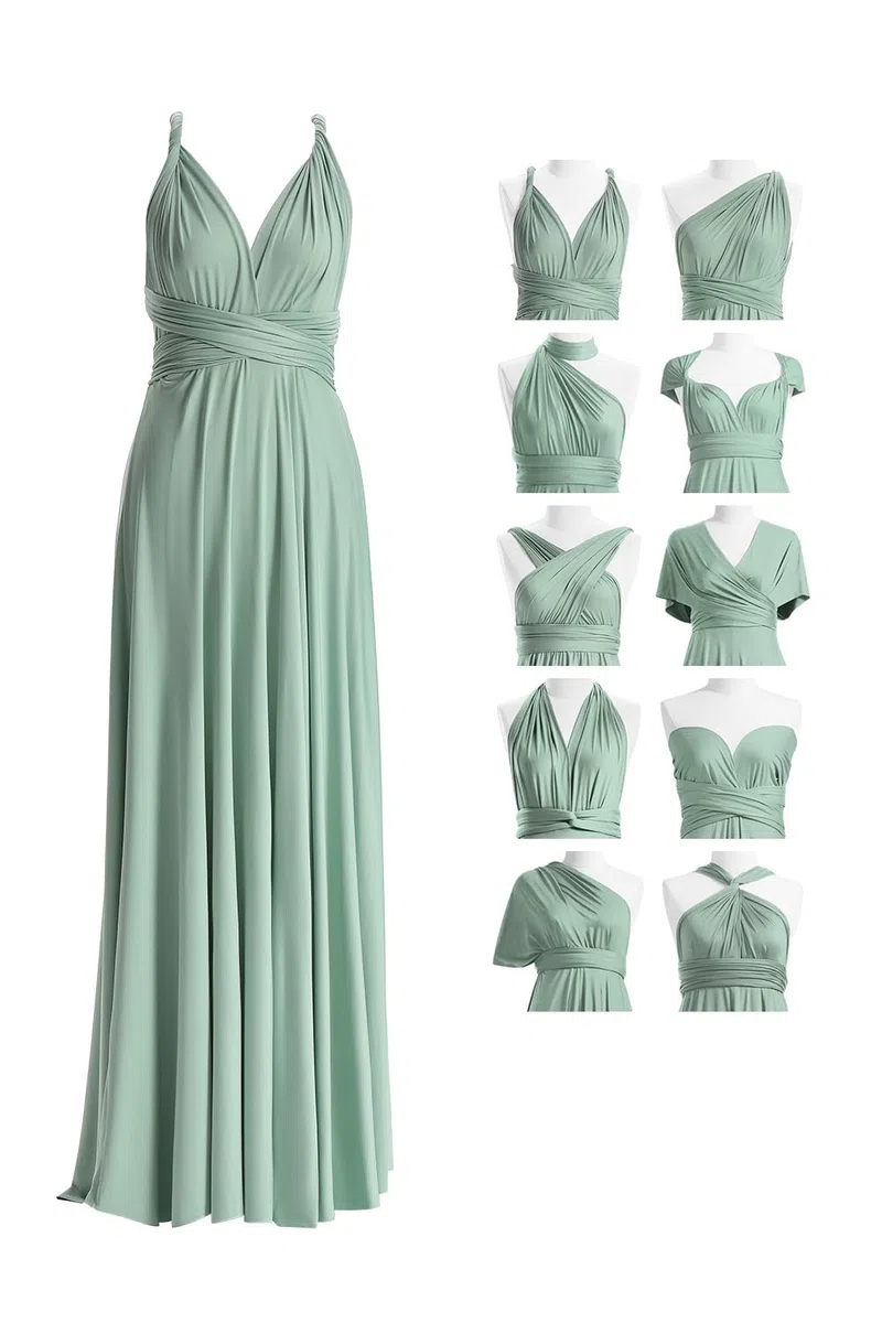 72styles Infinity Kleid mit Bandeau Brautjungfernkleid Multi-Way Kleid Lang Übergröße Convertible Twist Wickelkleid