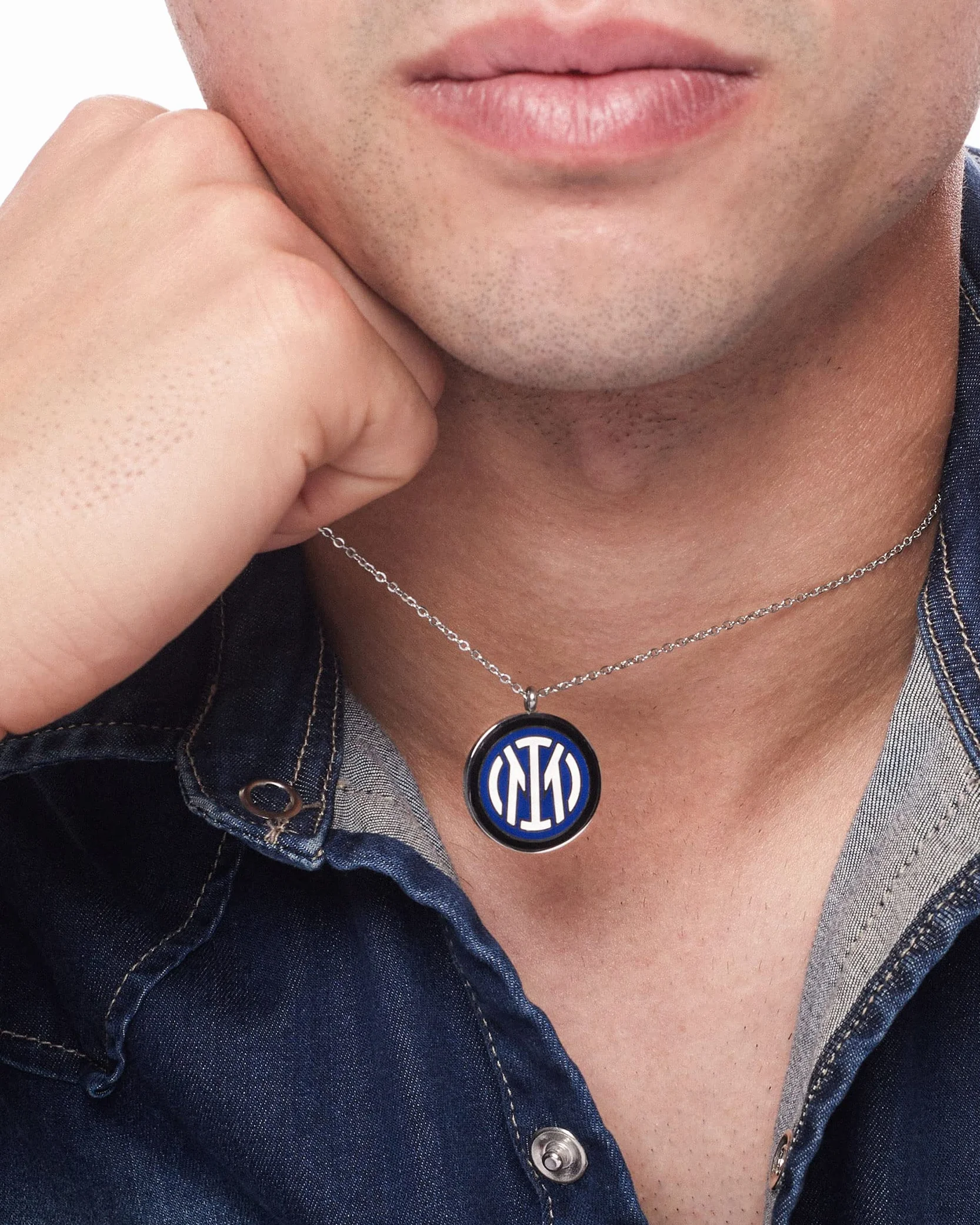 F.C. Internazionale Medaille Stahl, Herren, Taglia Unica, Edelstahl, Kein Edelstein.