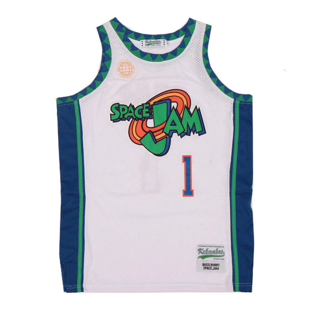 Herren Space Jam #1 Bugs Movie Basketball Jersey genäht