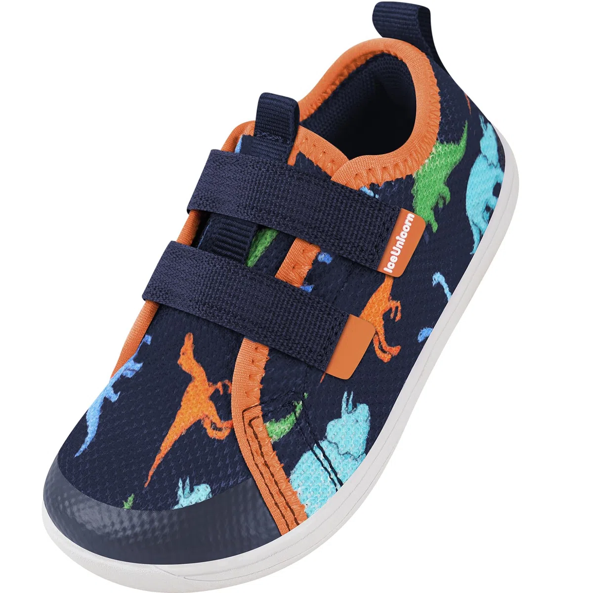 IceUnicorn Kinder Barfußschuhe Breite Zehenbox Jungen Mädchen Hausschuhe Minimalistische Outdoor Traillaufschuhe Walking Schuhe(Marine Orange, 31EU Weit)