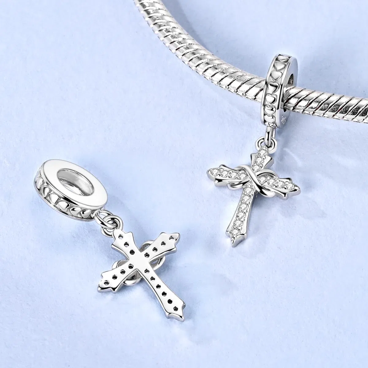 Kreuz Charms Für Armbänder, Sterling Silber Charms Für Pandora Armbänder, Hangle Anhänger & Perlen Charm Für Diy Schmuck