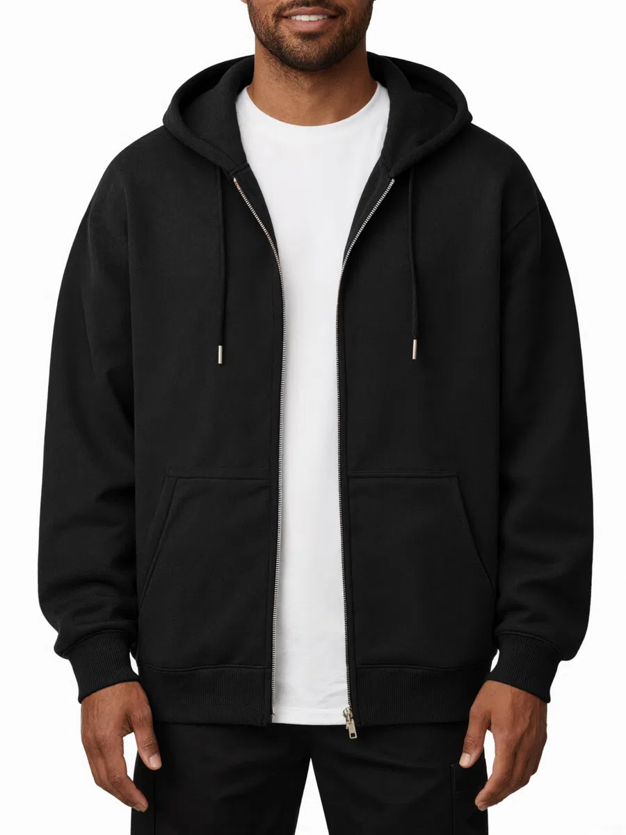 Oyamiki Hoodie Herren Langarm Kapuzenjacke Reißverschluss Sweatjacke Fleece Kapuzenpullover Lässige Kapuze Jacke Sweatshirt Pullover mit Taschen