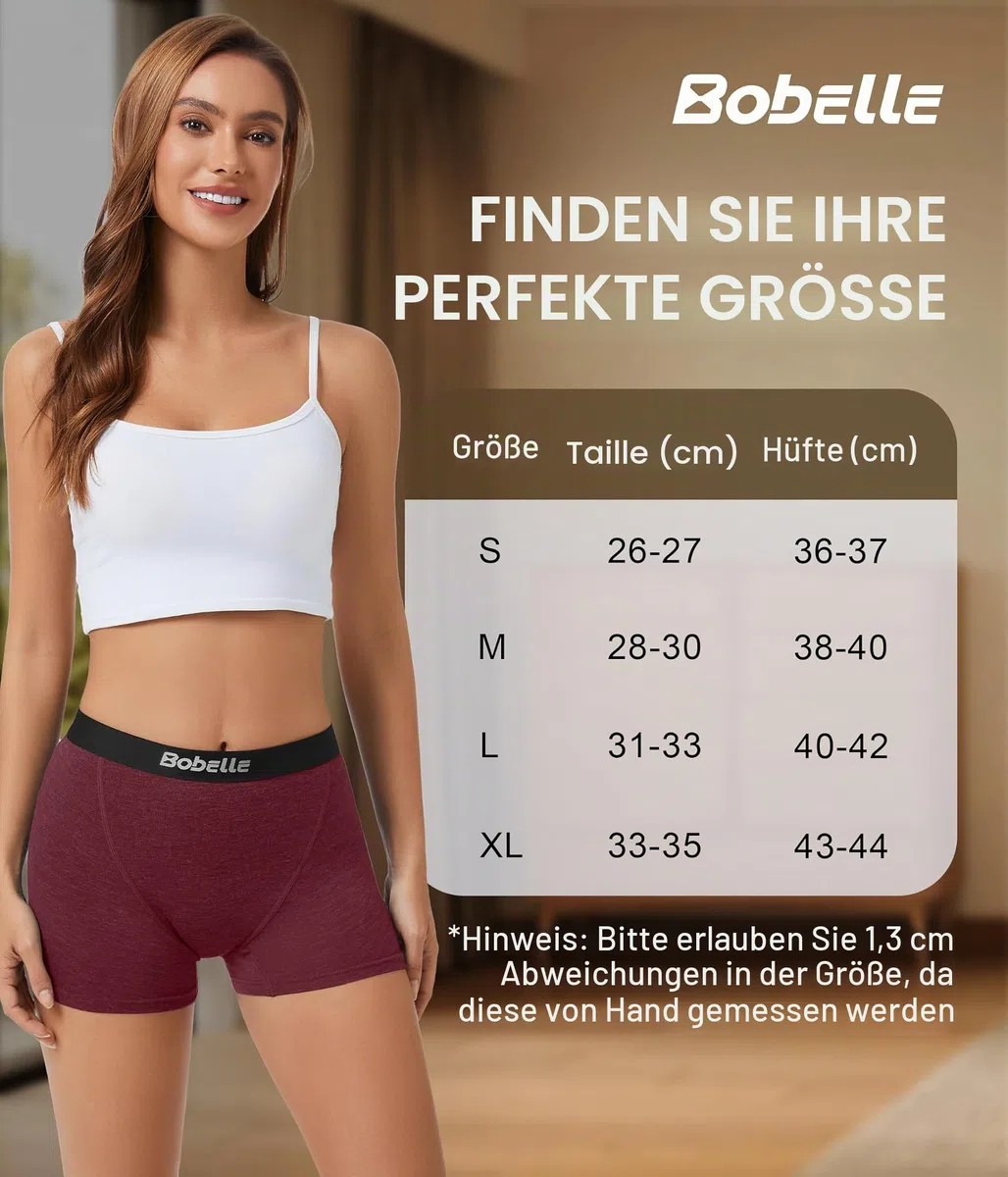 Merino Unterhosen Damen, Atmungsaktiv Boxershorts Stretch Hipster Weich Unterwäsche Frauen Panties 3er Pack