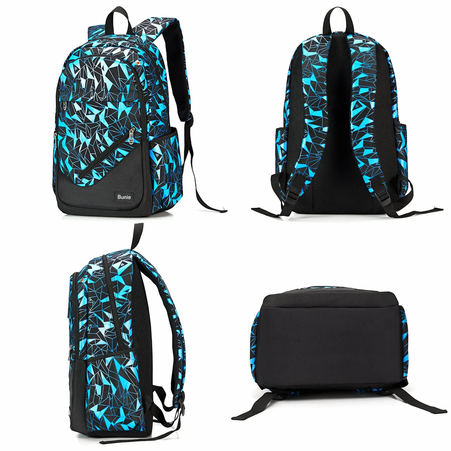 bunie Rucksack für Jungen Große Büchertasche wasserdichte Schultasche Federmäppchen Umhängetasche Set für Grundschule Mittelschule Gymnasium