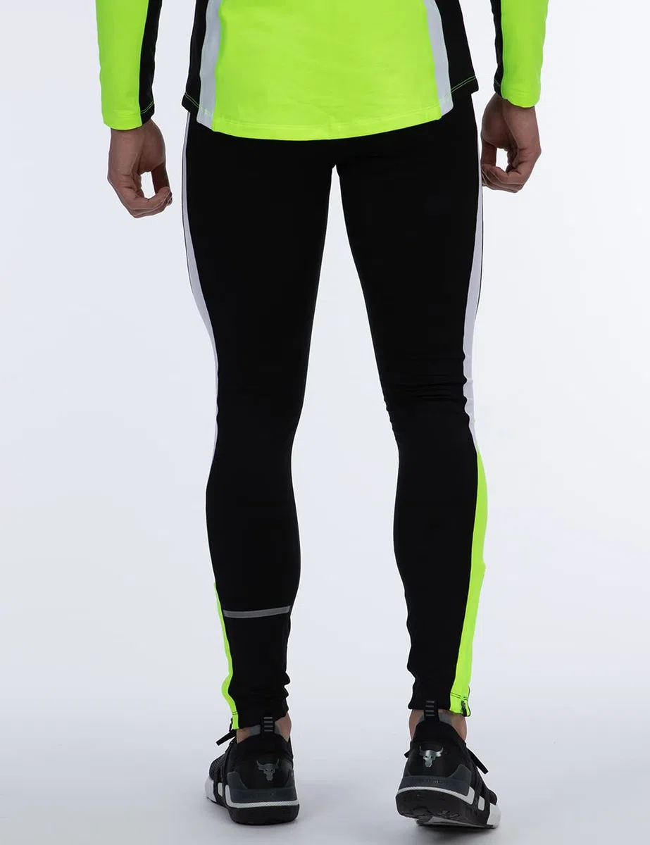 Airtracks Herren Funktions Laufhose Lang - Running Tight - Atmungsaktiv - Kompression - Reflektoren