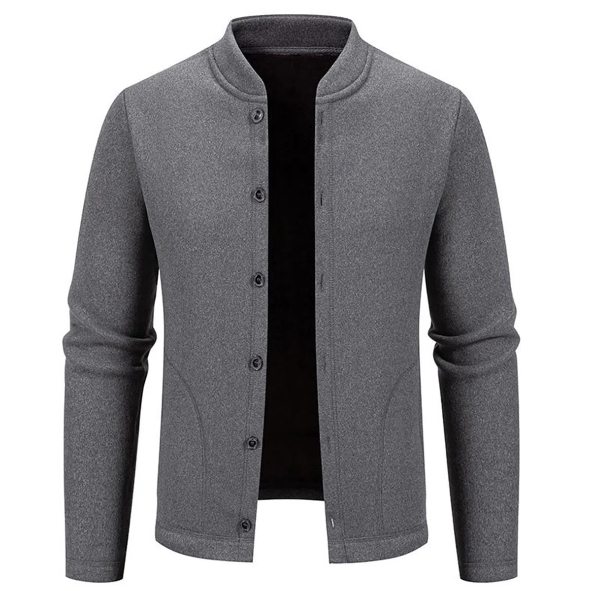 Trachten Janker Herren, Herren Cardigan, Herrenstrickjacke Knopfleiste Strickwaren Hochgeschlossenes Warme Trachtenjanker Dicke Feinstrike Hemd Jacke Solid Basic Jacke Lässig Weiches
