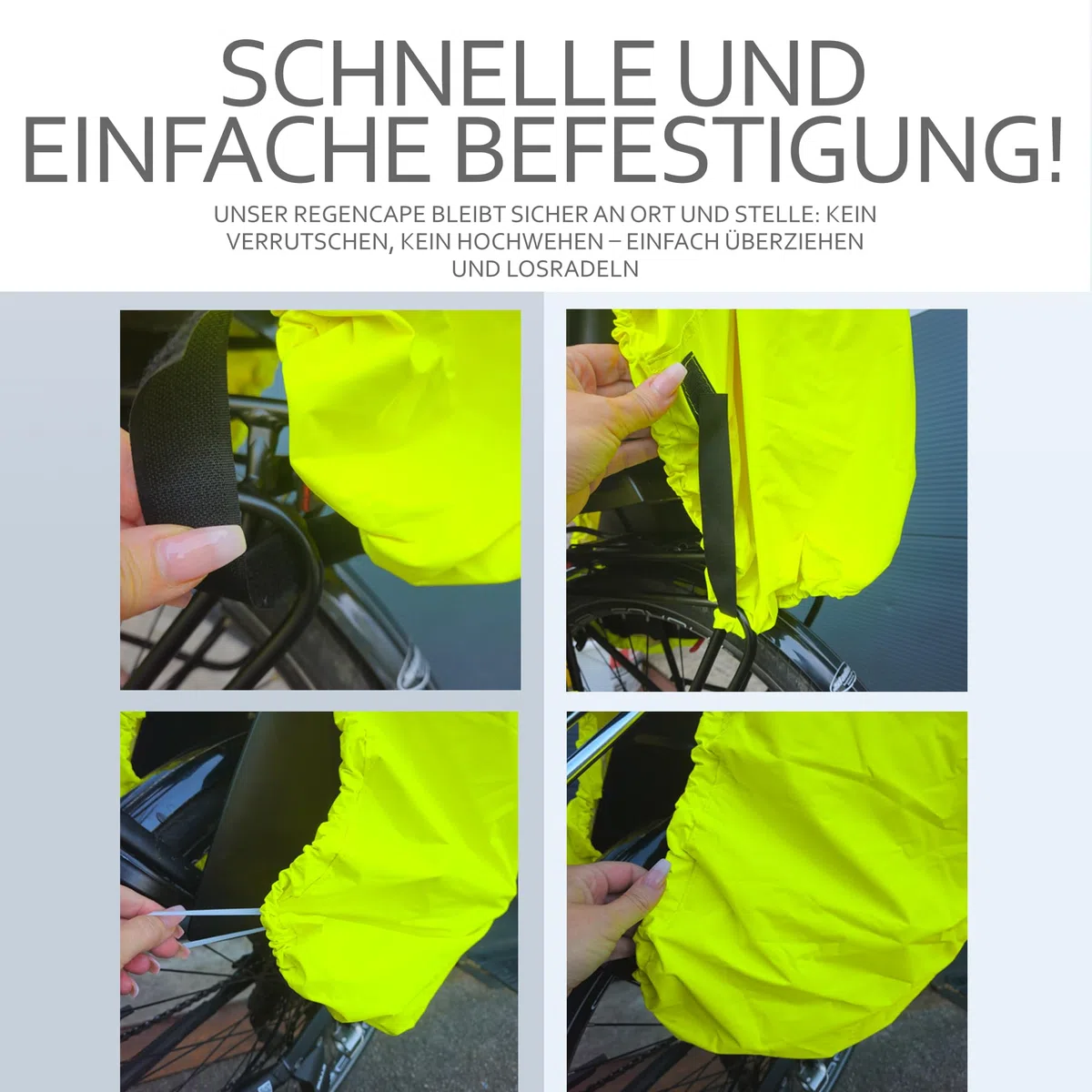 BambiniWelt Regencape Kinder – Regenponcho für Fahrradsitz, für Römer, wasserabweisend & reflektierend, Nylon Regenschutz mit Kapuze für Helm, für Kinderfahrradsitze