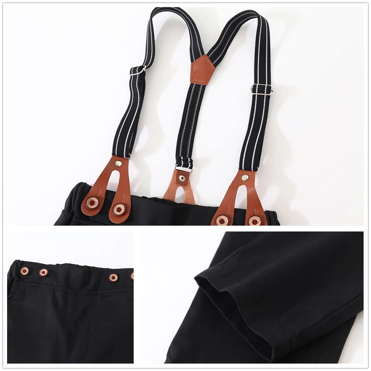 Taufanzug Junge Baby Kleinkinder 4 Stück Fliege+ Hemd+ Hose + Hosenträger Bekleidungssets für Baby-Jungen 80-120