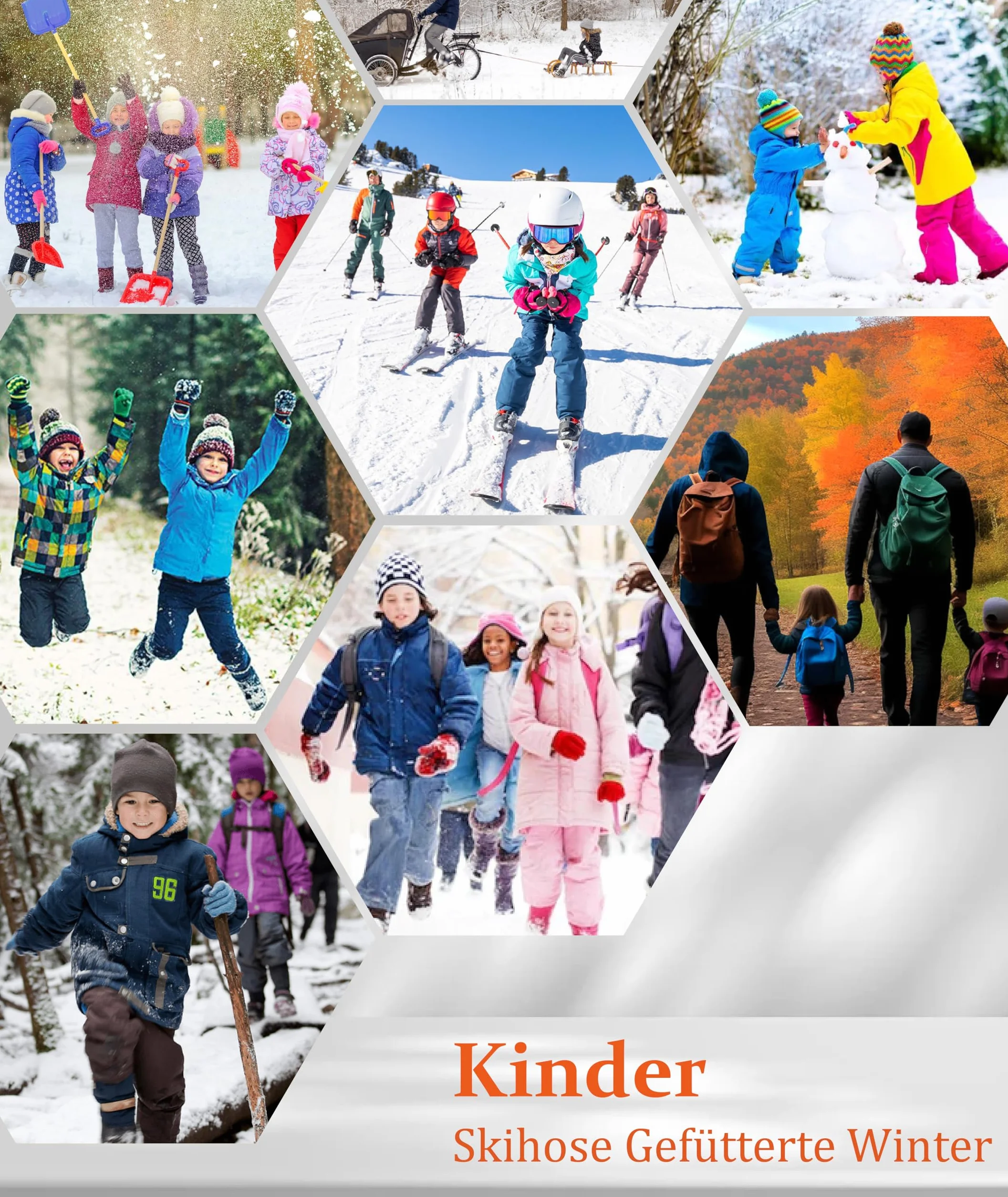 Zoofly Kinder Skihose Gefütterte Softshellhose Atmungsaktiv Winddicht Winter Schneehose Jungen Thermohose Mädchen Warm Outdoorhose Wanderhose Kinder Snowboard Hosen