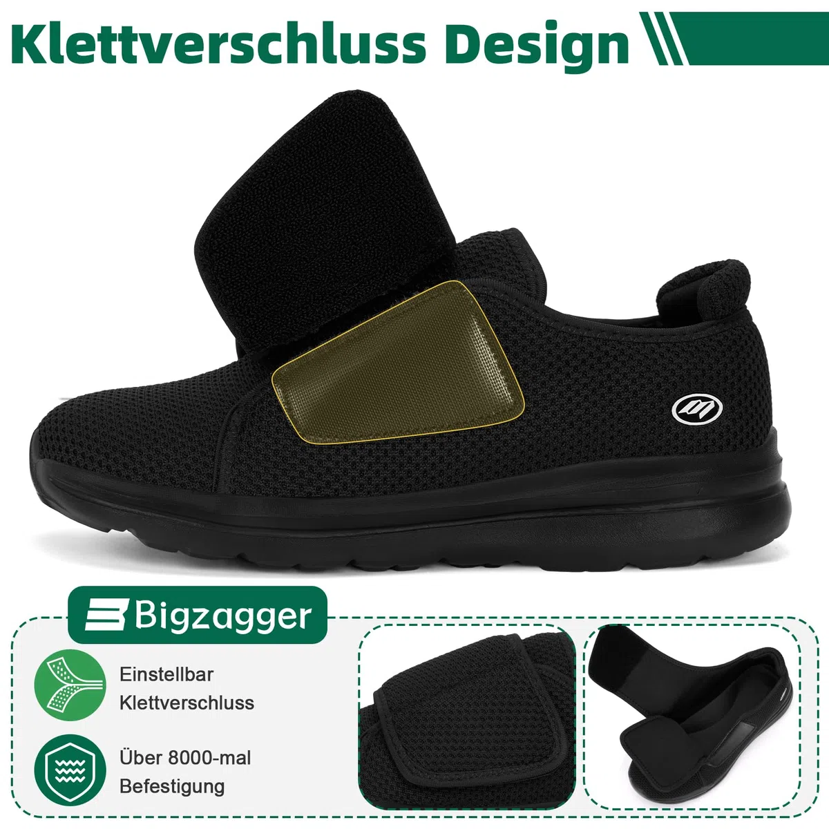 Diabetiker Schuhe Herren Damen Extra Weit mit Klettverschluss Ultraleicht Orthopädische Schuhe mit Memory Foam Sohle Atmungsaktiv Gesundheits schuhe für Geschwollene Füße