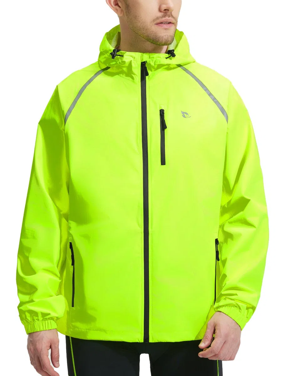 baleaf Fahrradjacke Herren Regenjacke Groß Wasserdicht Atmungsaktiv Tall Wanderjacke Windbreaker Outdoor Jacken Leichte Windjacke