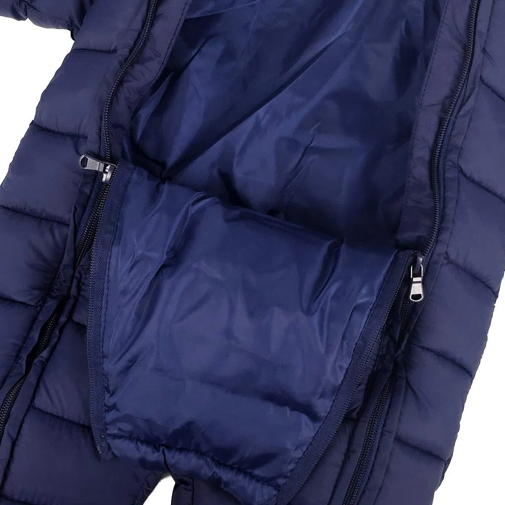 JiAmy Baby Winter Overall Mit Kapuze Schneeanzüge Outfits Bär Strampler Jungen Mädchen Spielanzug Marine 3-6 Monate