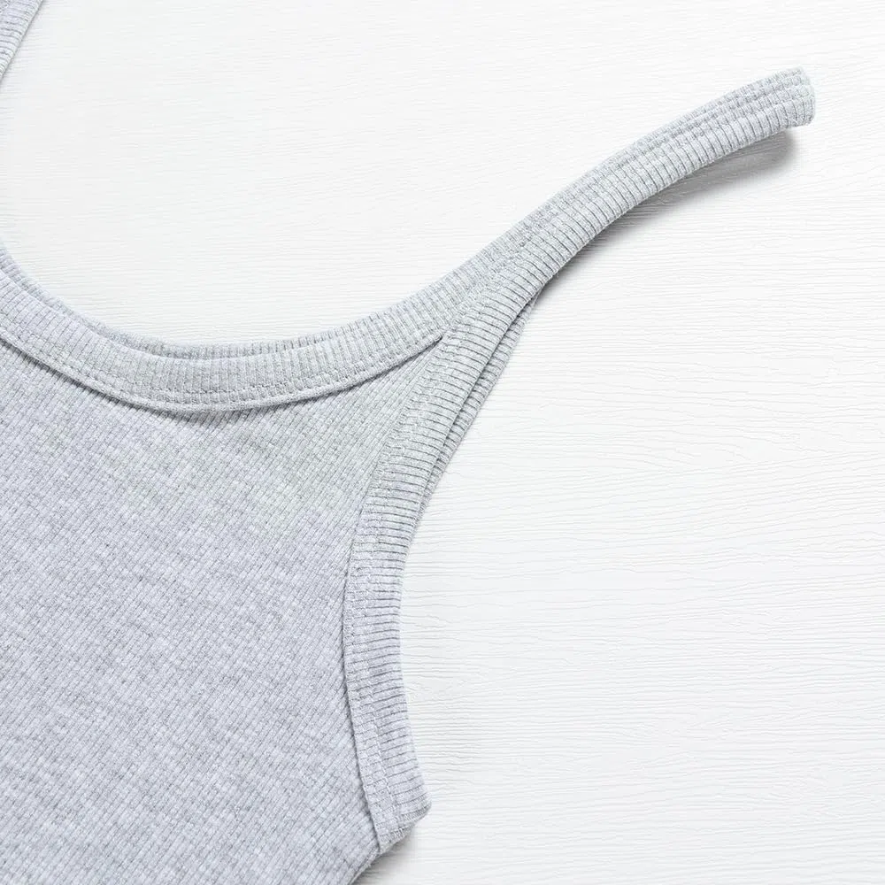Artfish Damen Ärmelloses Tanktop, figurbetont mit Rundhalsausschnitt, geripptem Strick und schlichtem Design, Basic-Camisole-Shirt.