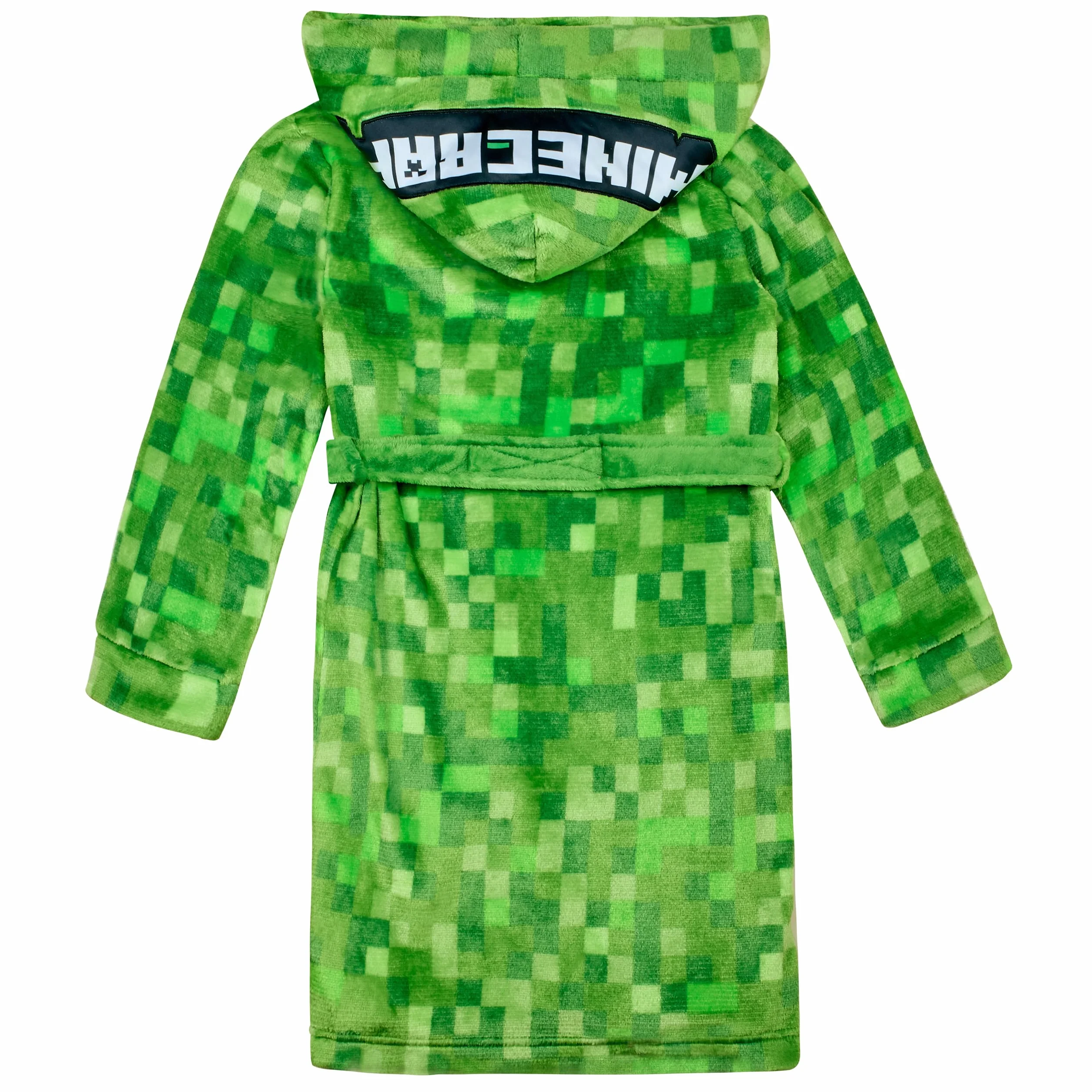 Minecraft Bademantel Kinder Jungen Fleece Morgenmantel mit Kapuze Creeper Design