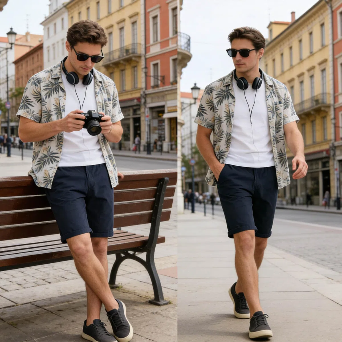 FizzPop Kurze Hosen Herren Shorts Chino Stretch Baumwolle Handytasche Regular Fit