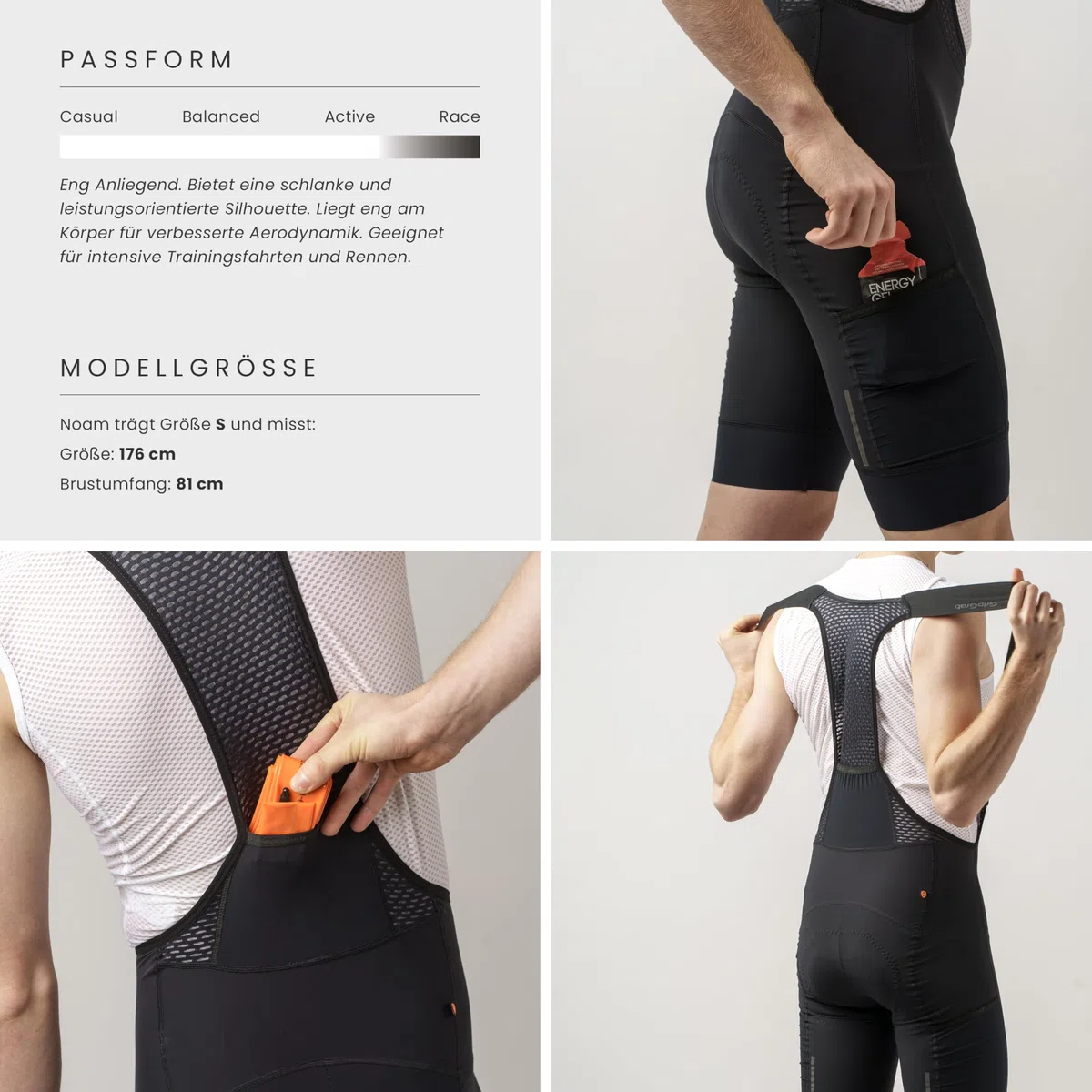 GripGrab EXPLR Gravel Cargo Bib Shorts Herren Radhose mit Beintaschen | Kurze Trägerhose für Gravel und MTB, mit 2 Beintaschen, 1 Rückentasche sowie hochwertigem Elastic Interface Sitzpolster