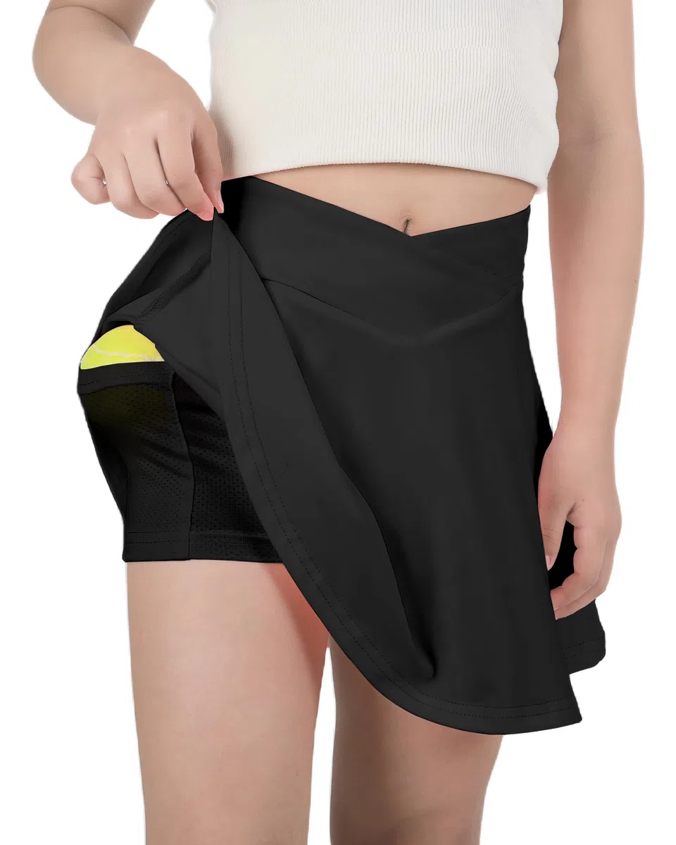 Mädchen-Tennisrock Sportrock mit kurzen, Sommerrock Faltenrock Tennis Skirt mit 2 Taschen, Golf-Mini-Röcke mit Elastischer Bund
